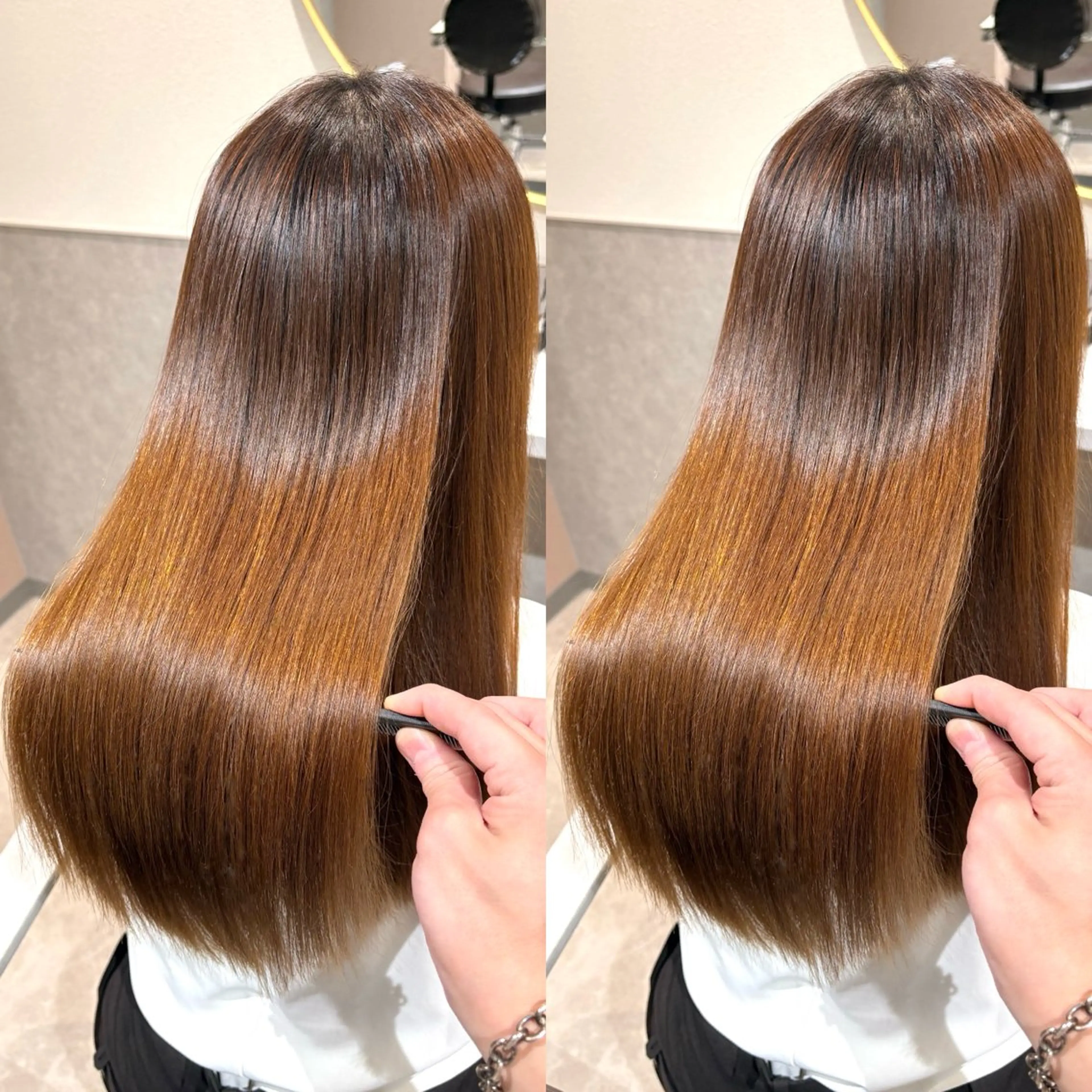 セミロング カラー 髪質改善 縮毛矯正 トリートメント カット ヘアカラー トリートメント 銀座No.1髪質改善 縮毛矯正/本木のヘアスタイル