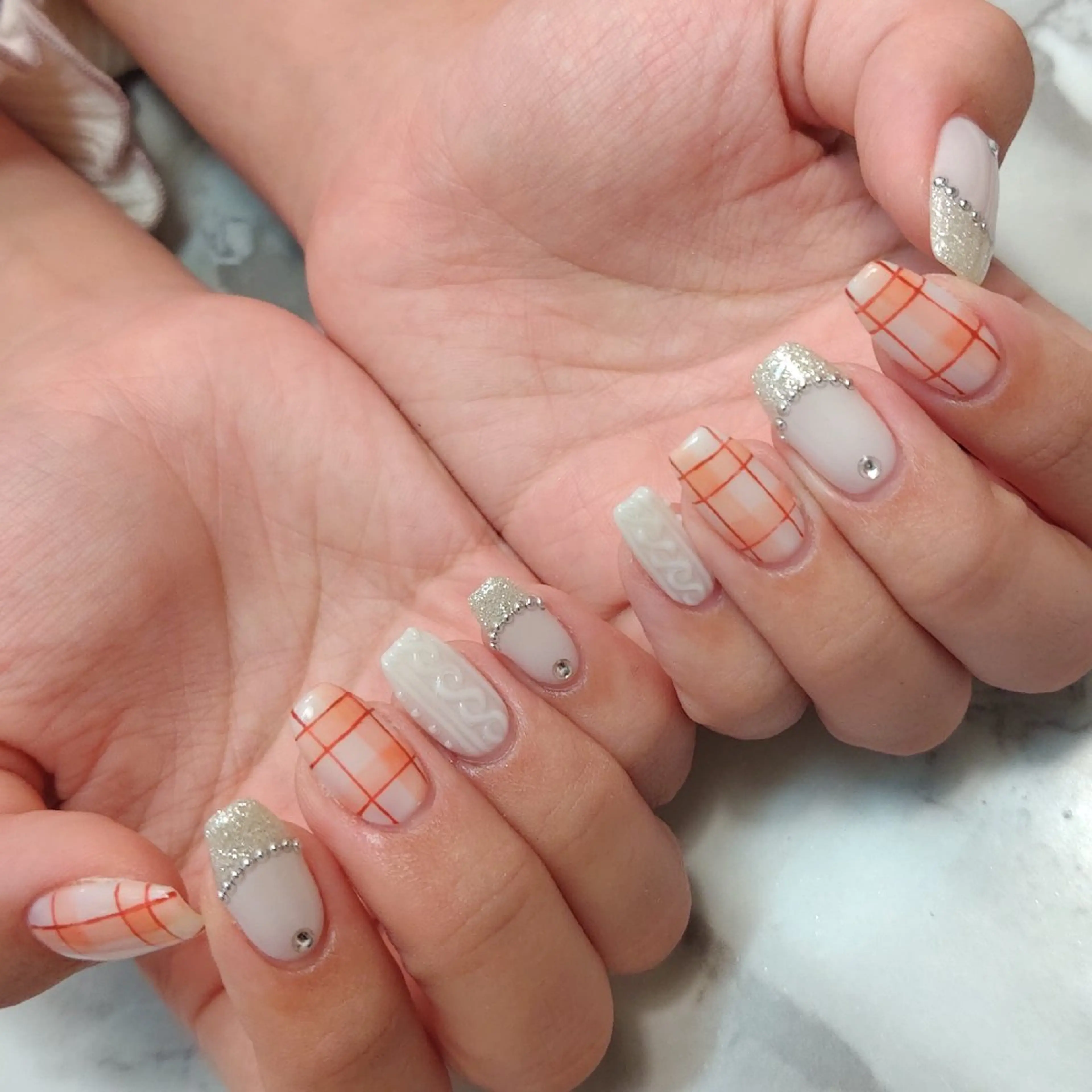 ネイル 冬ネイル ジェヌインネイル 河内のネイルデザイン