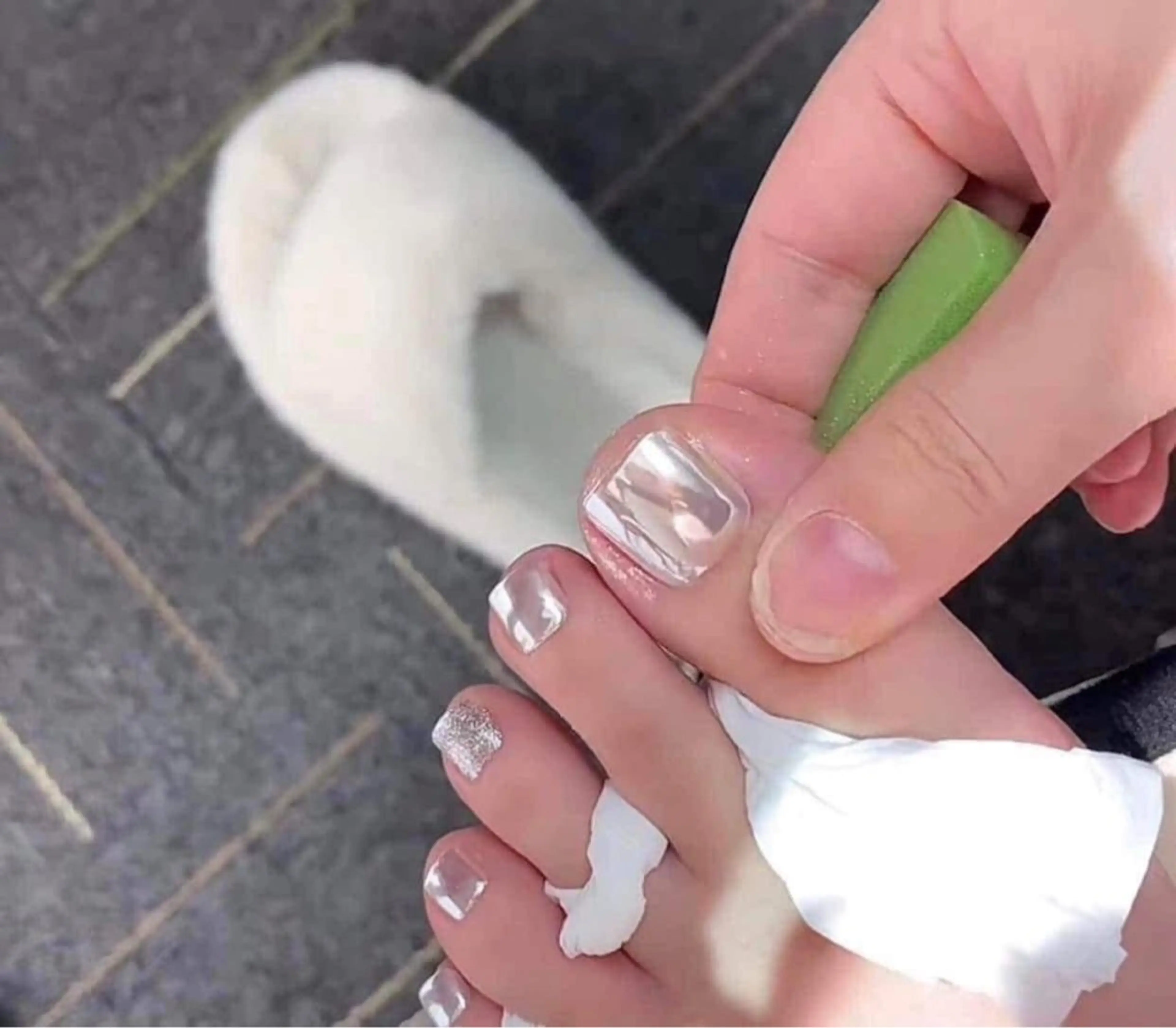 フットジェルワンカラー、ラメグラ、2色まで💙可の写真