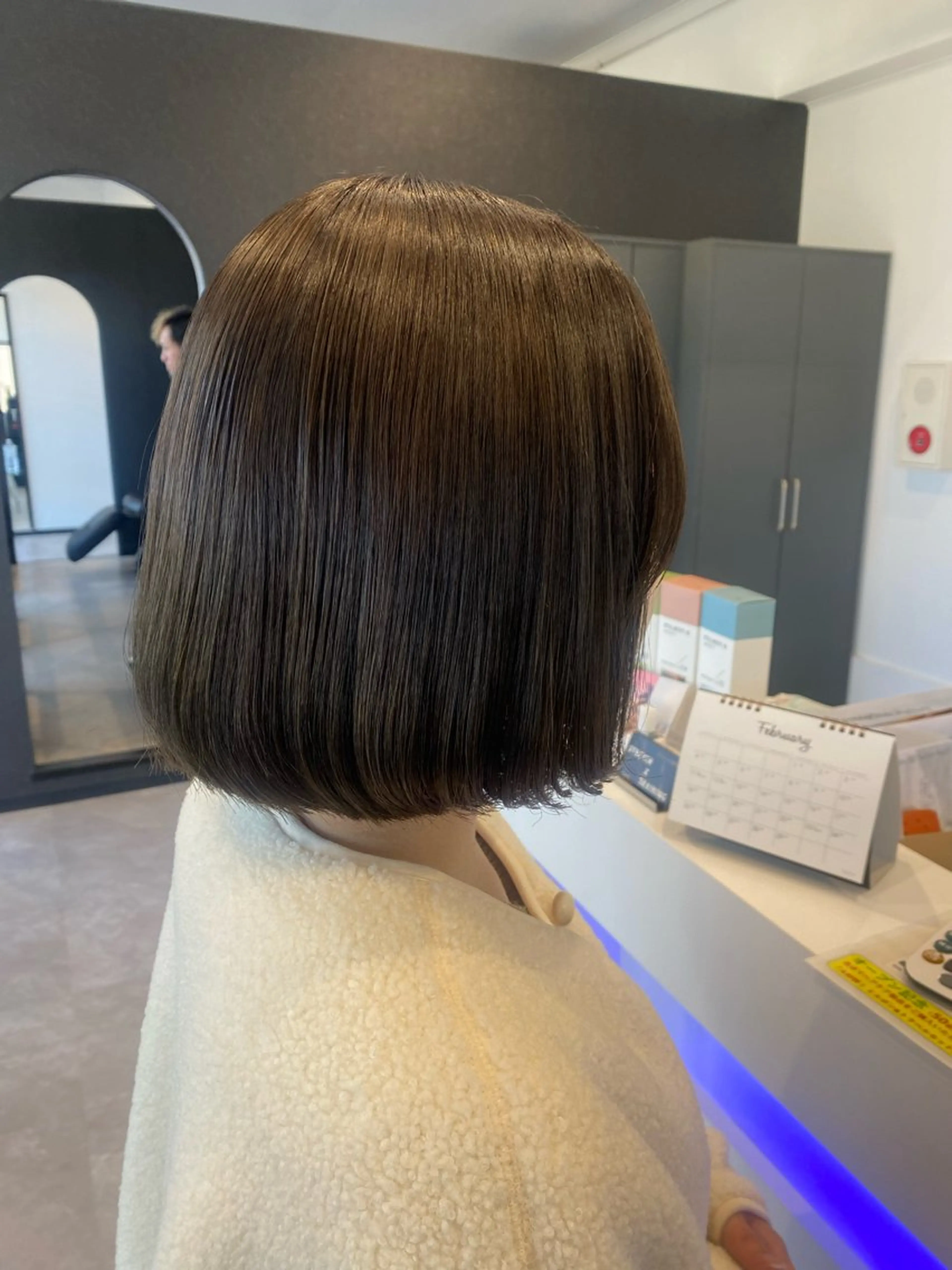 ミディアム ボブ カット ヘアカラー トリートメント maki💖 レイヤー/髪質改善のヘアスタイル