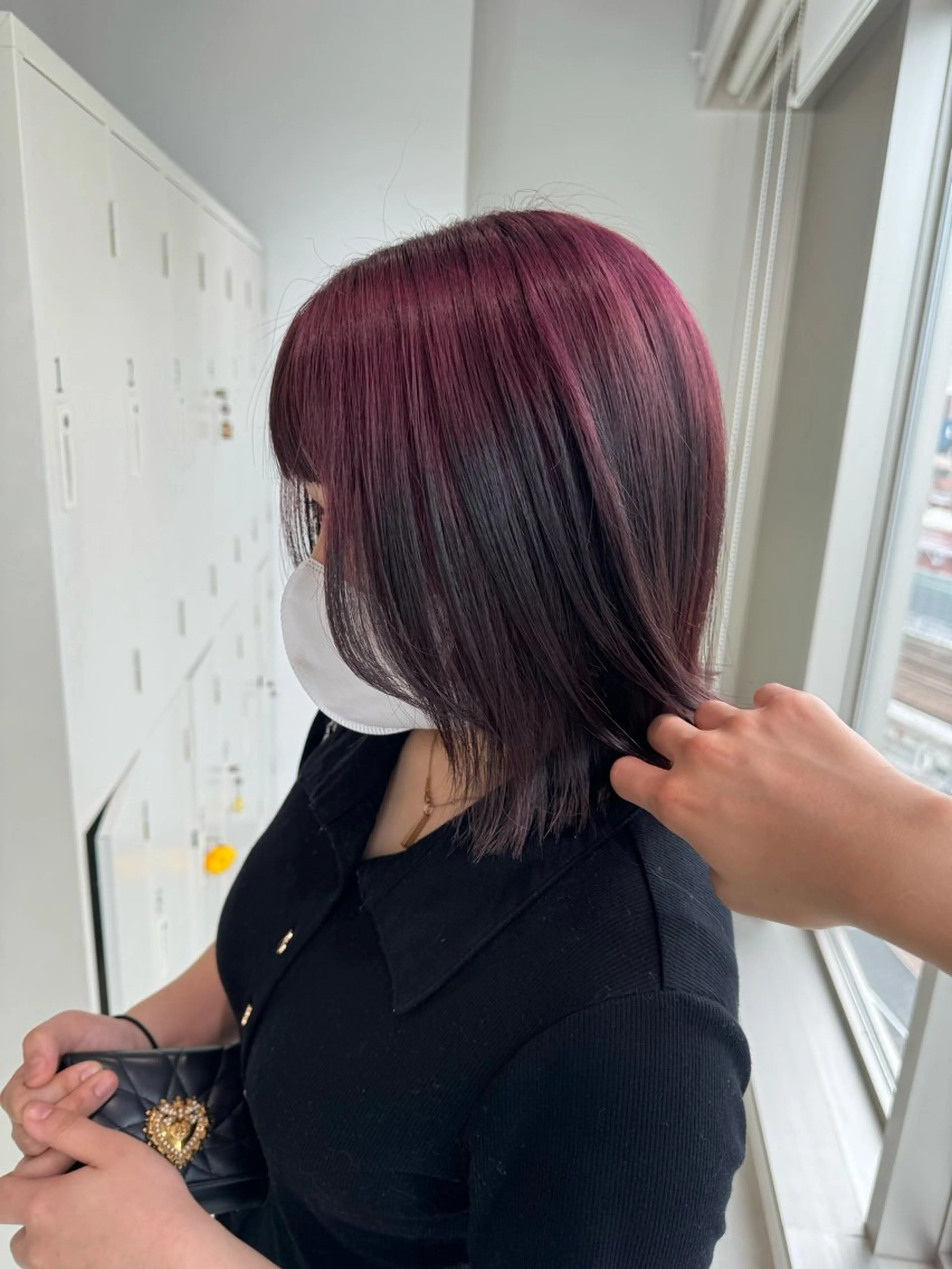 ミディアム カラー カット ヘアカラー 店長　MANAMI ／ブリーチ／骨格ボブのヘアスタイル