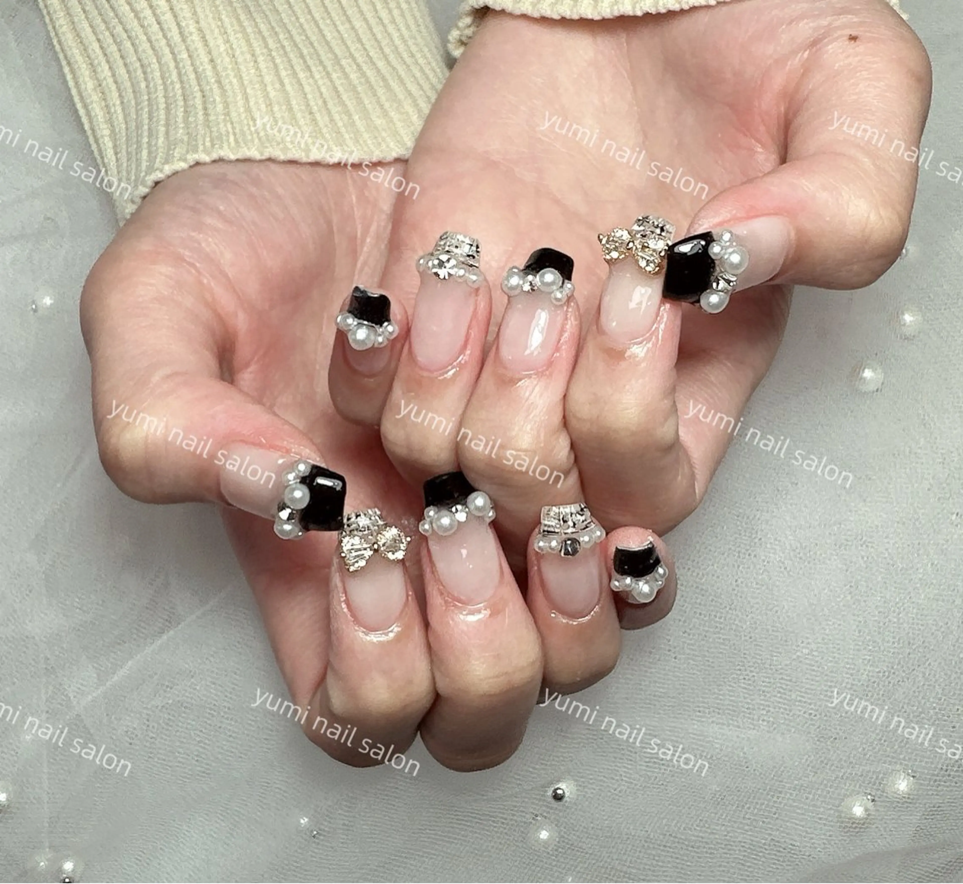 ネイル shineジェル& チップ長さだしのネイルデザイン
