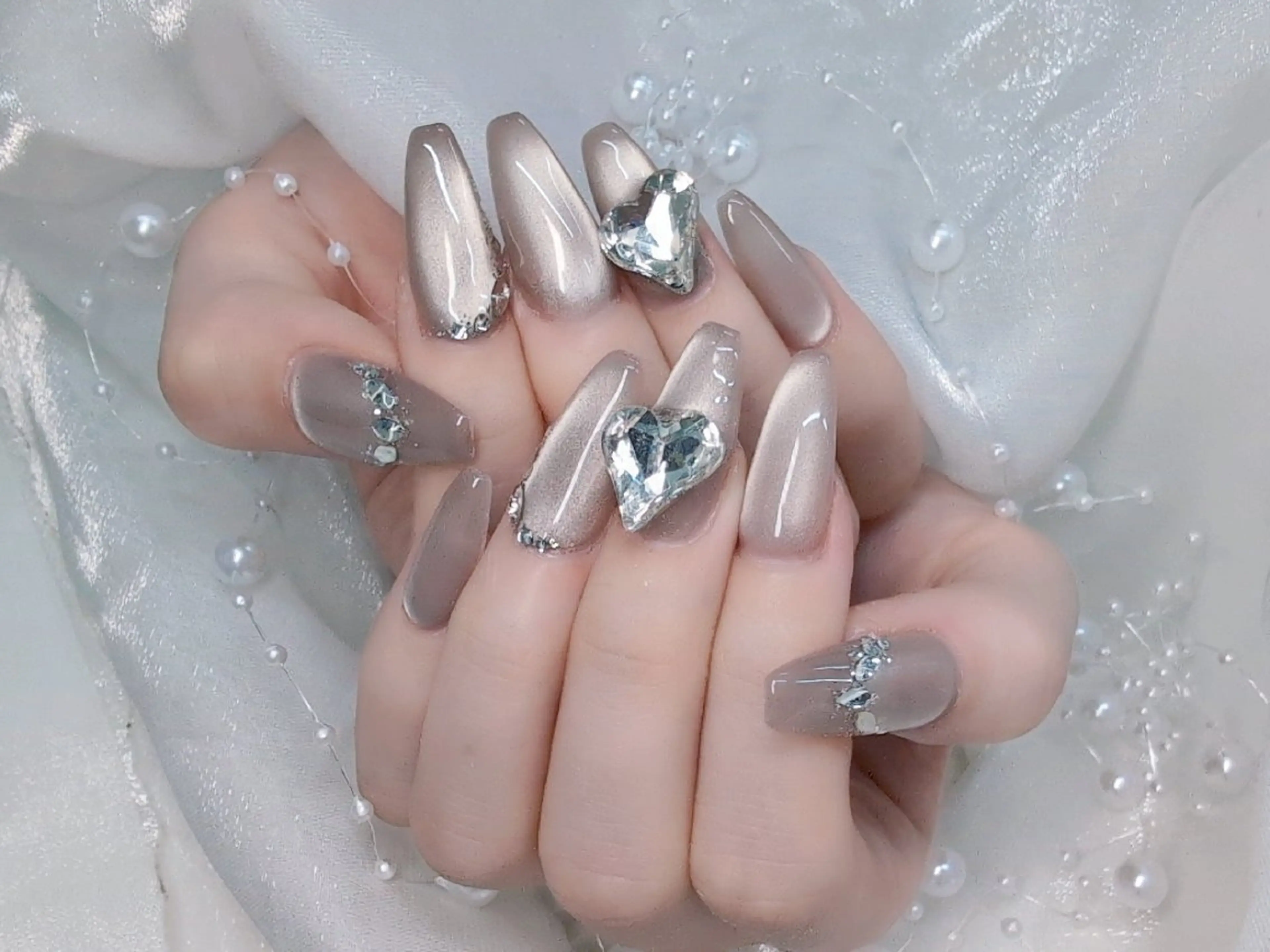ネイル チークネイル 長さ出し フラッシュネイル フレンチネイル ジェルネイル Chouette Nailのネイルデザイン