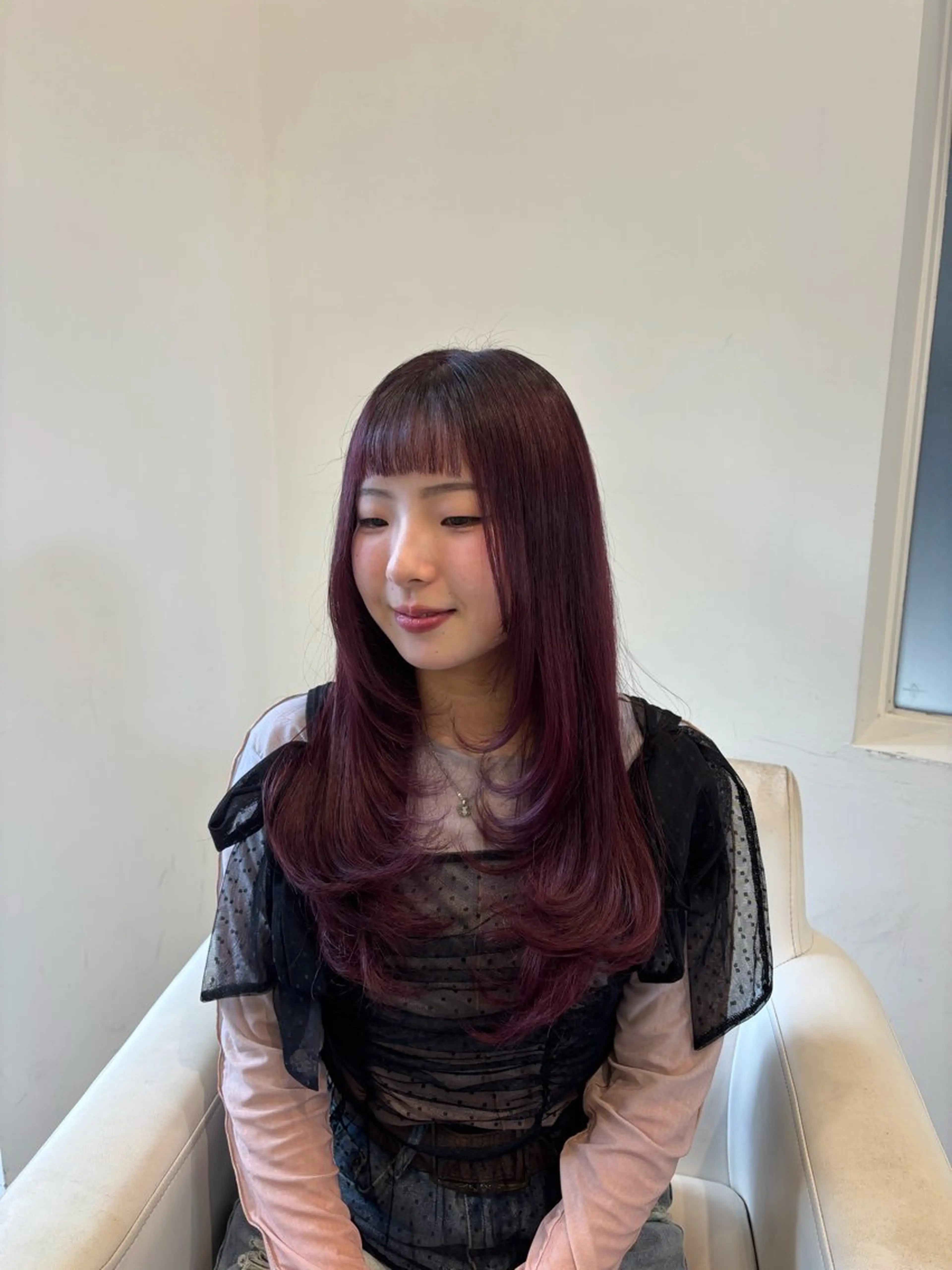 ロング カラー レッドカラー ハイレイヤー レイヤーカット カット ヘアカラー トリートメント 韓国風メンズヘア💫 ツイスパ💫saraのヘアスタイル