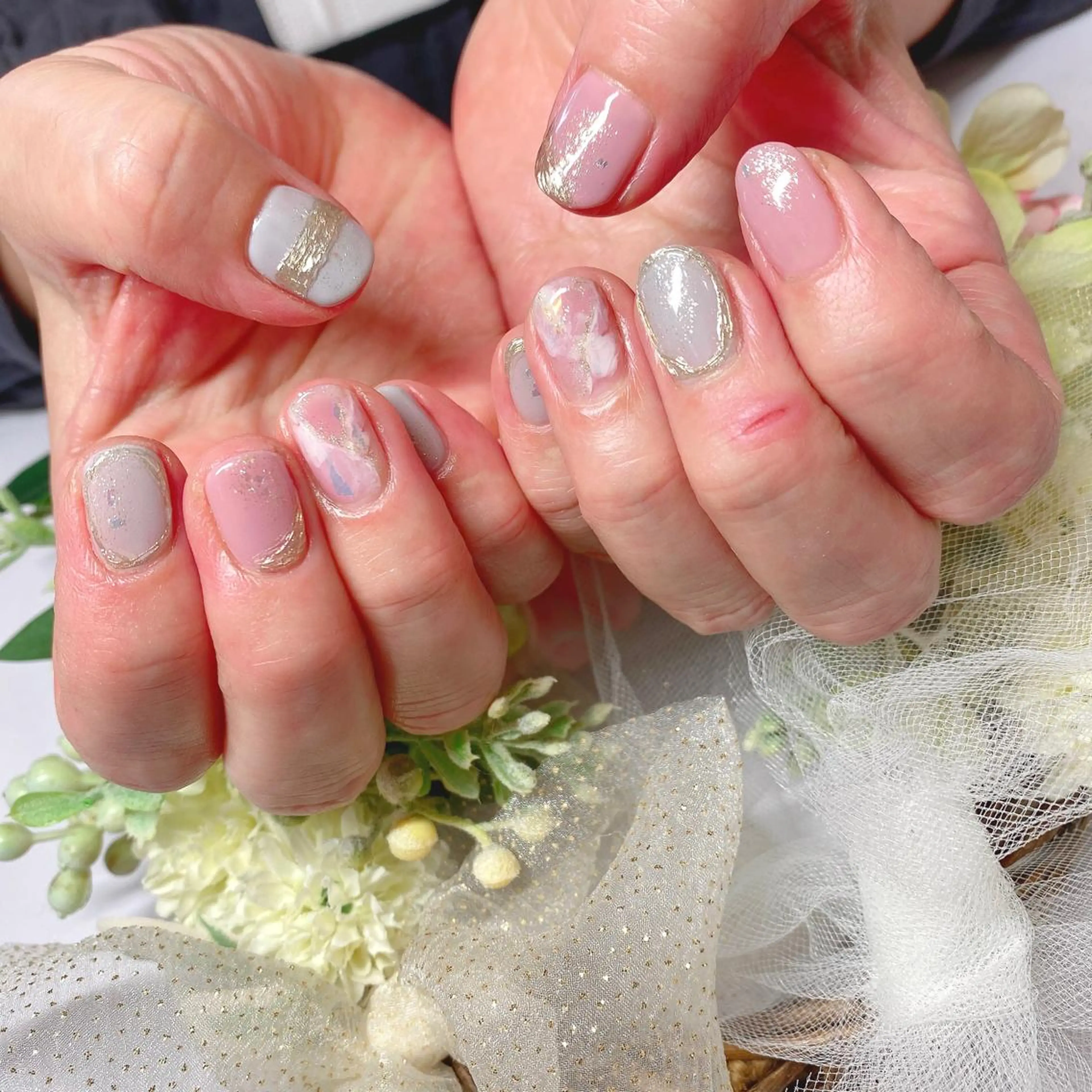 ネイル ニュアンスネイル ハンドネイル Nail Salon Leafのネイルデザイン