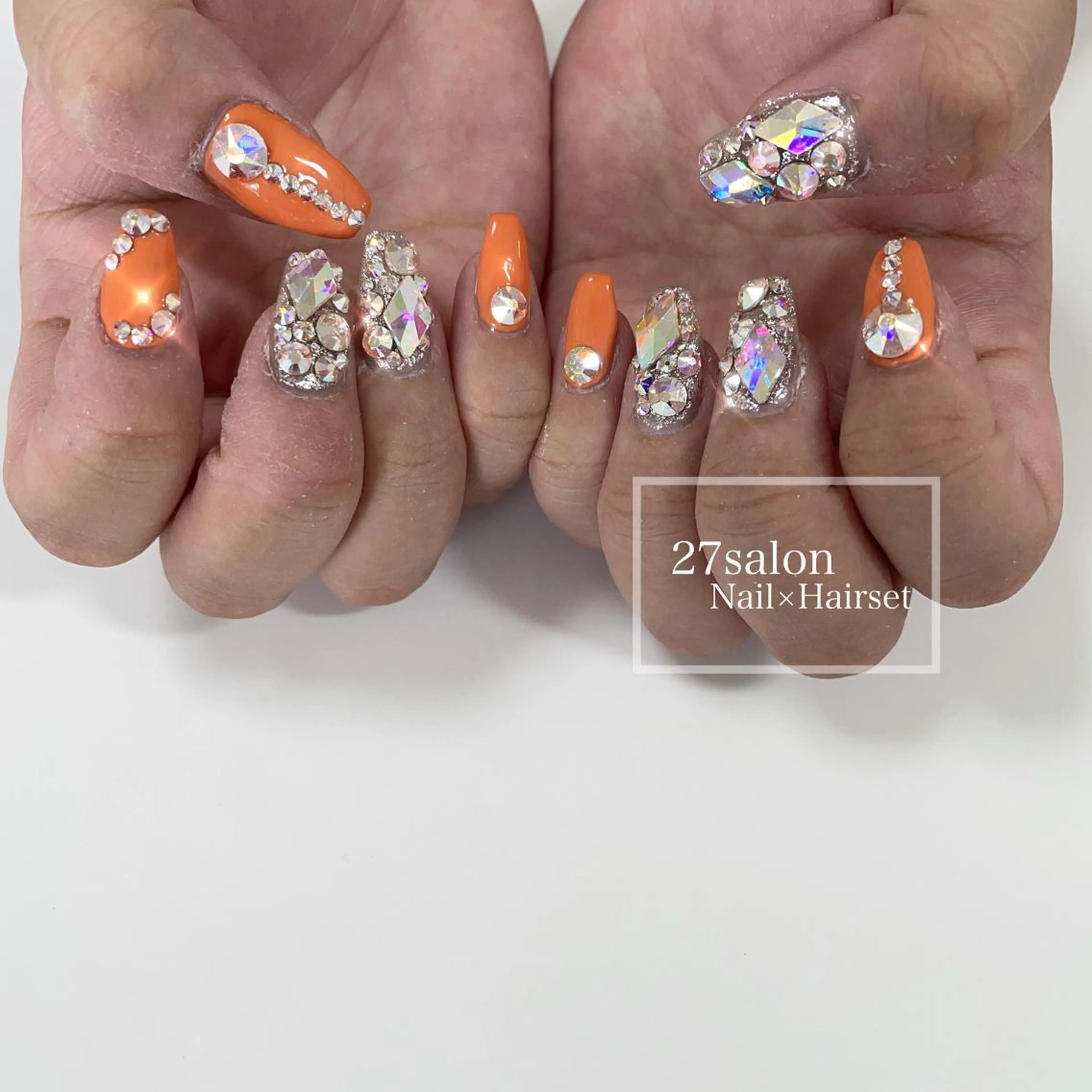 ネイル オレンジ 27salon yuinaのネイルデザイン