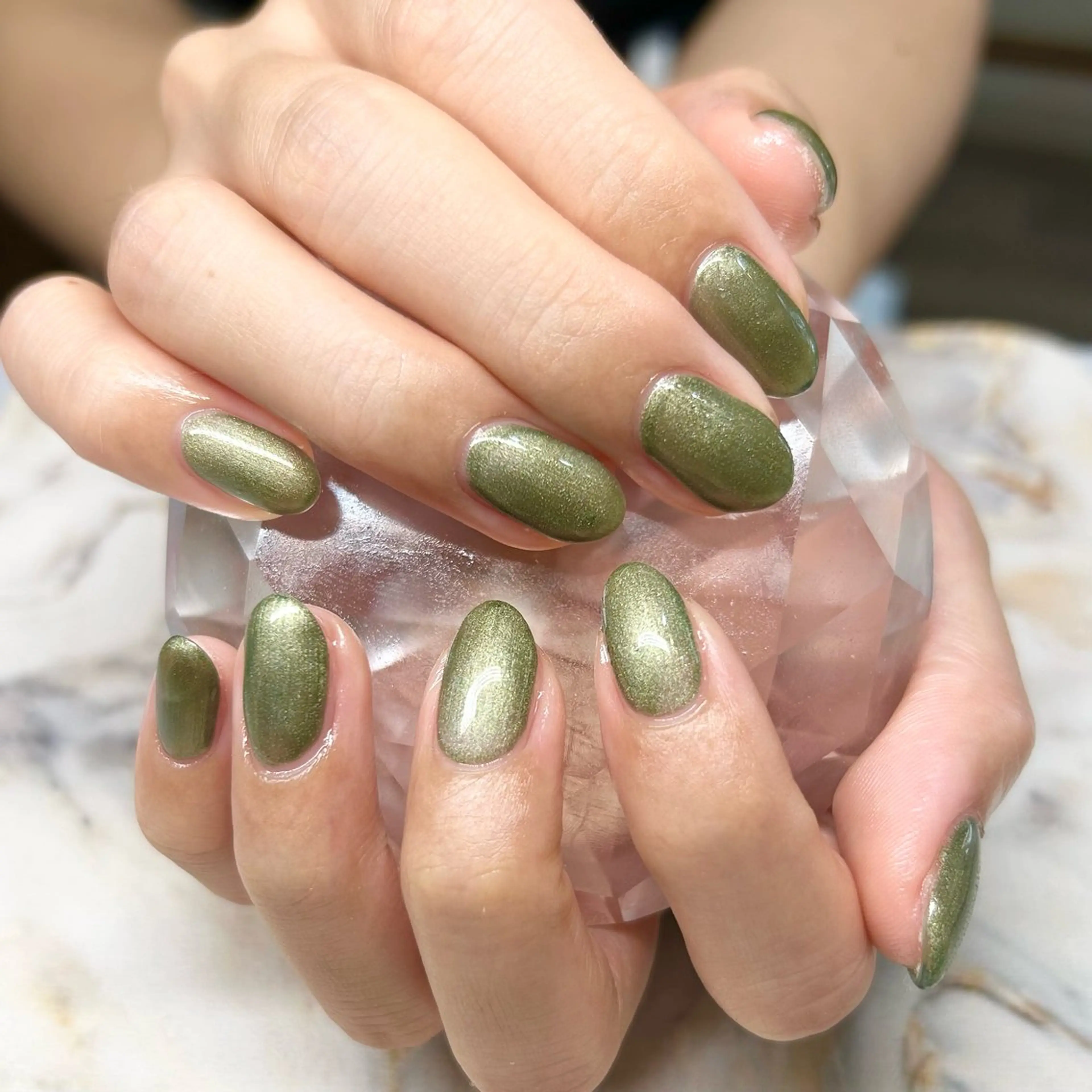 ネイル グリーン オフィスネイル シンプルネイル Nail Stellaのネイルデザイン