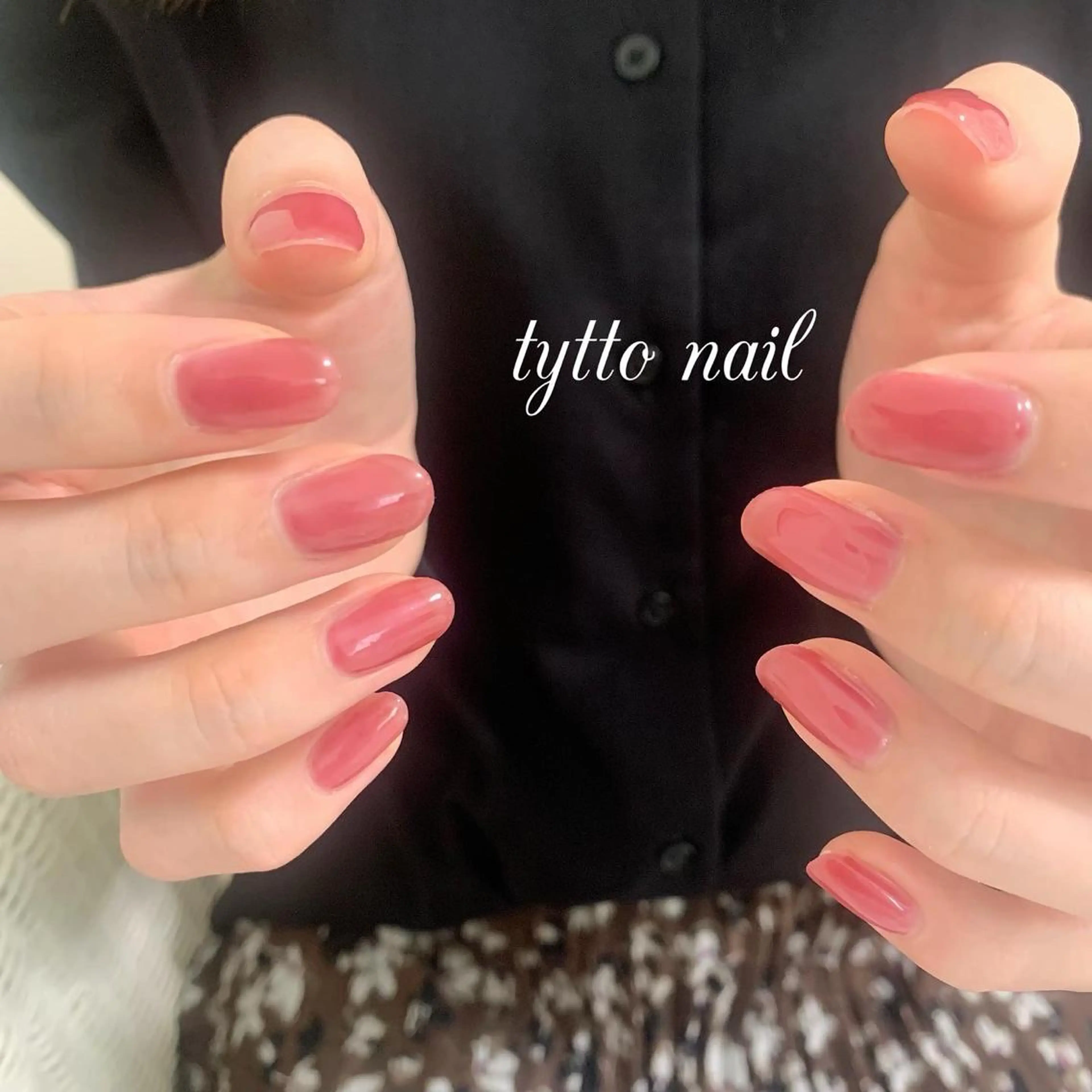 ネイル ボルドー 氷ネイル・うるうるネイル 韓国ネイル オフィスネイル 赤色 ハンドネイル tytto nail ❤︎‪‪eri‪‪のネイルデザイン