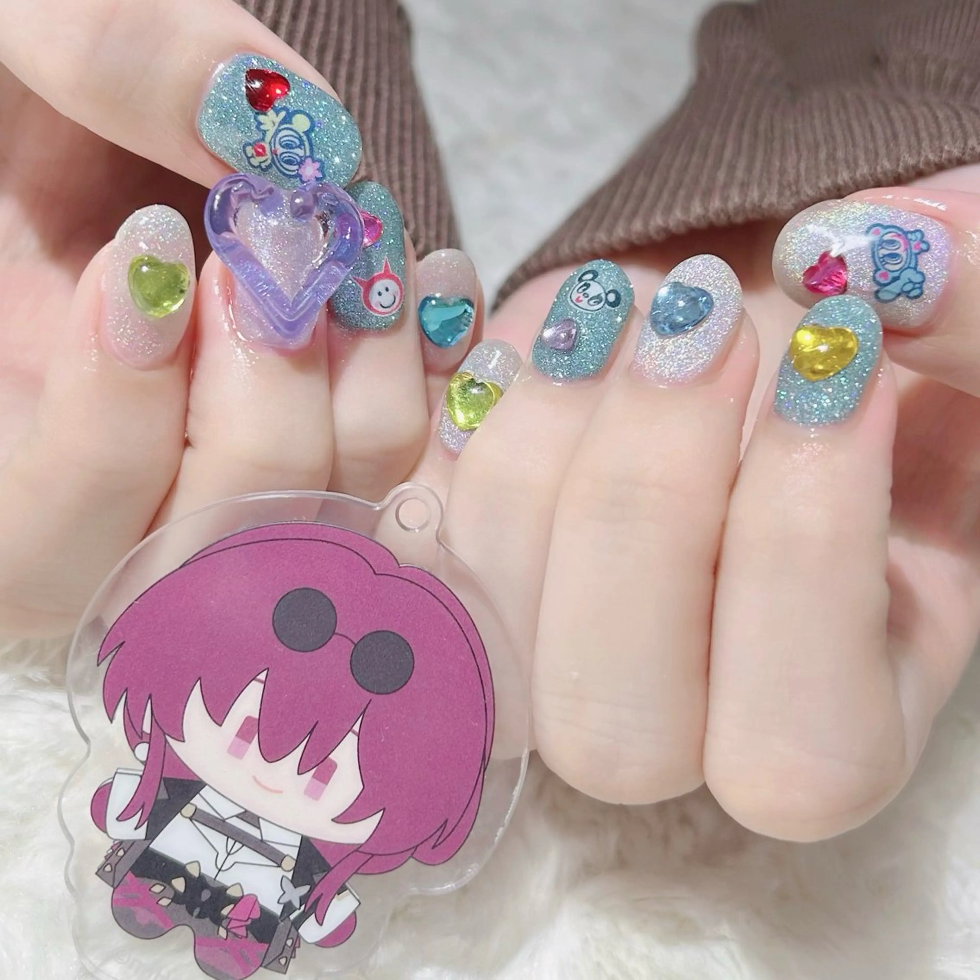 ネイル ブルー ジェルネイル ハンドネイル momo nail所属・Naruse Momoのネイルデザイン