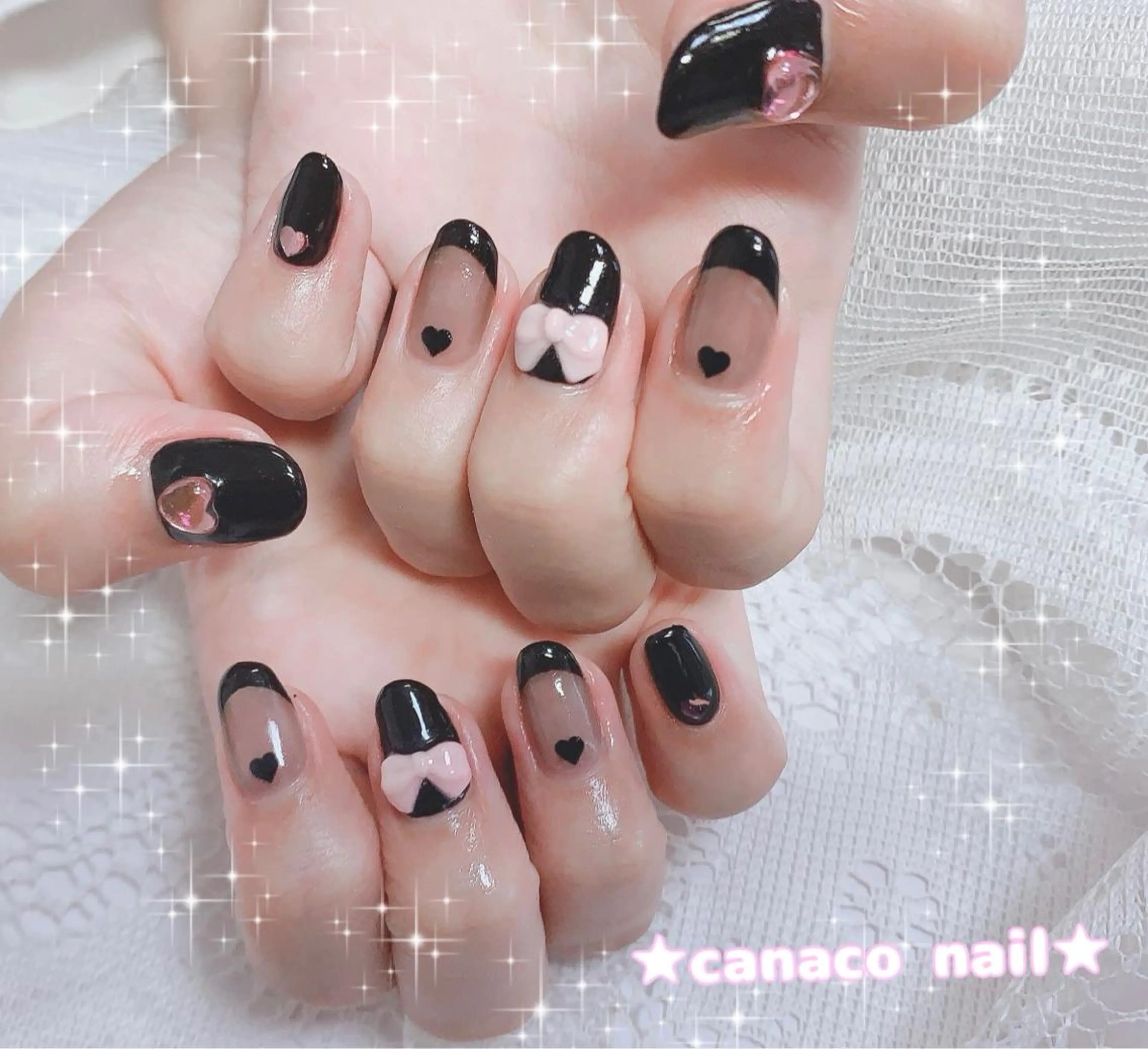 ネイル アートネイル フレンチネイル ジェルネイル ガーリー パラジェル ハンドネイル ハンドケア ベテランネイル cnc  nailのネイルデザイン