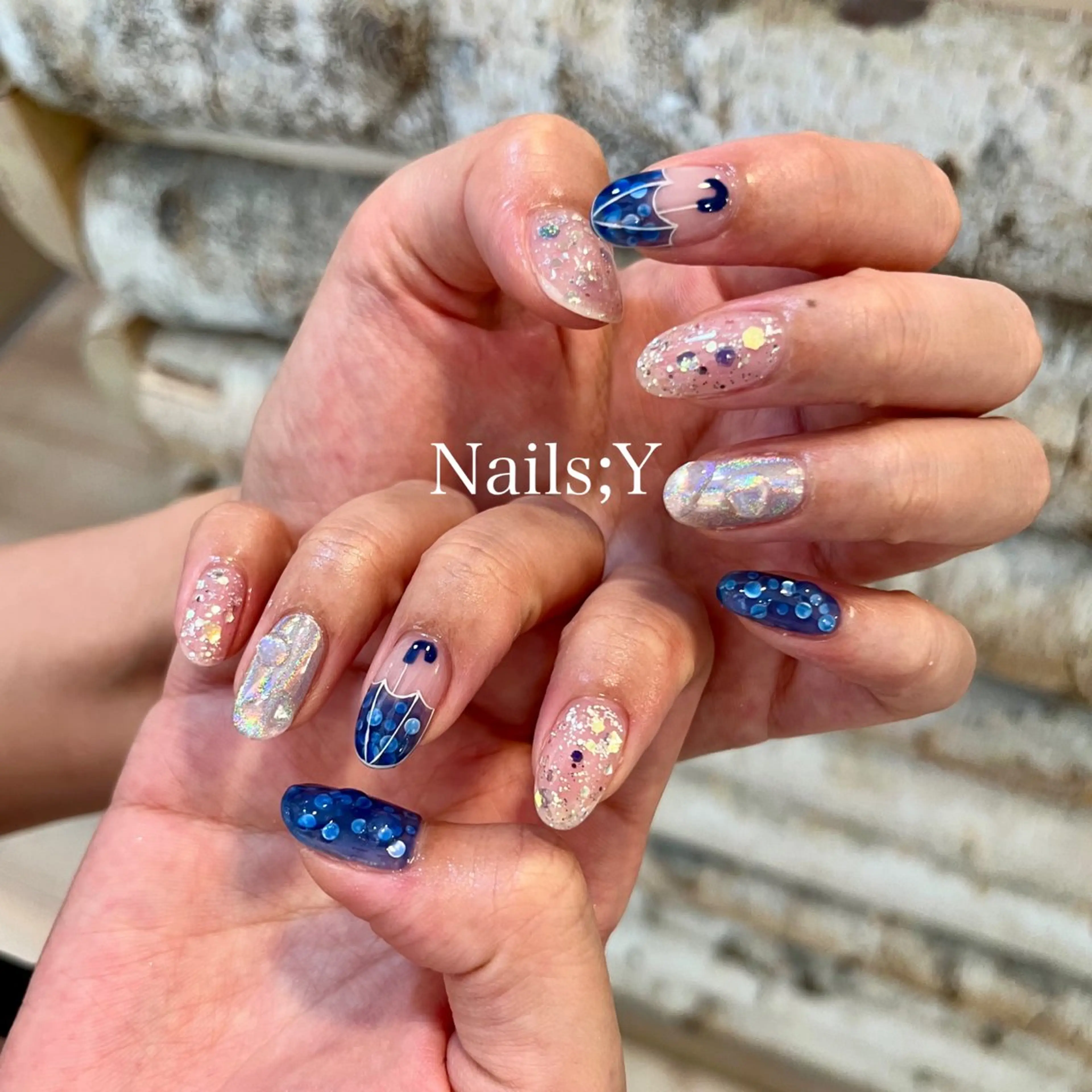 ネイル ブルー yo koのネイルデザイン