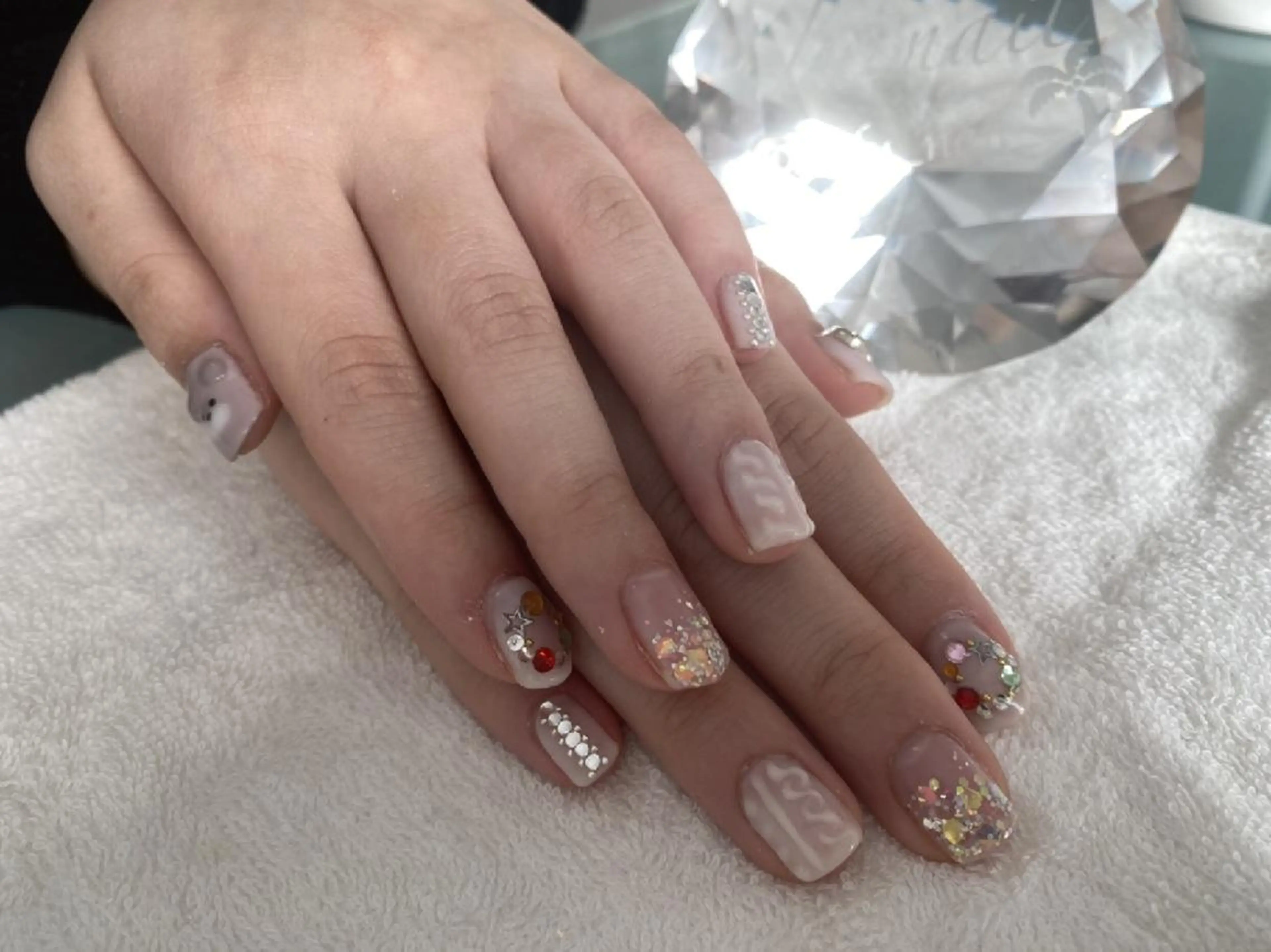 ネイル 持ち込み 冬ネイル クリスマス 佐野 愛美のネイルデザイン