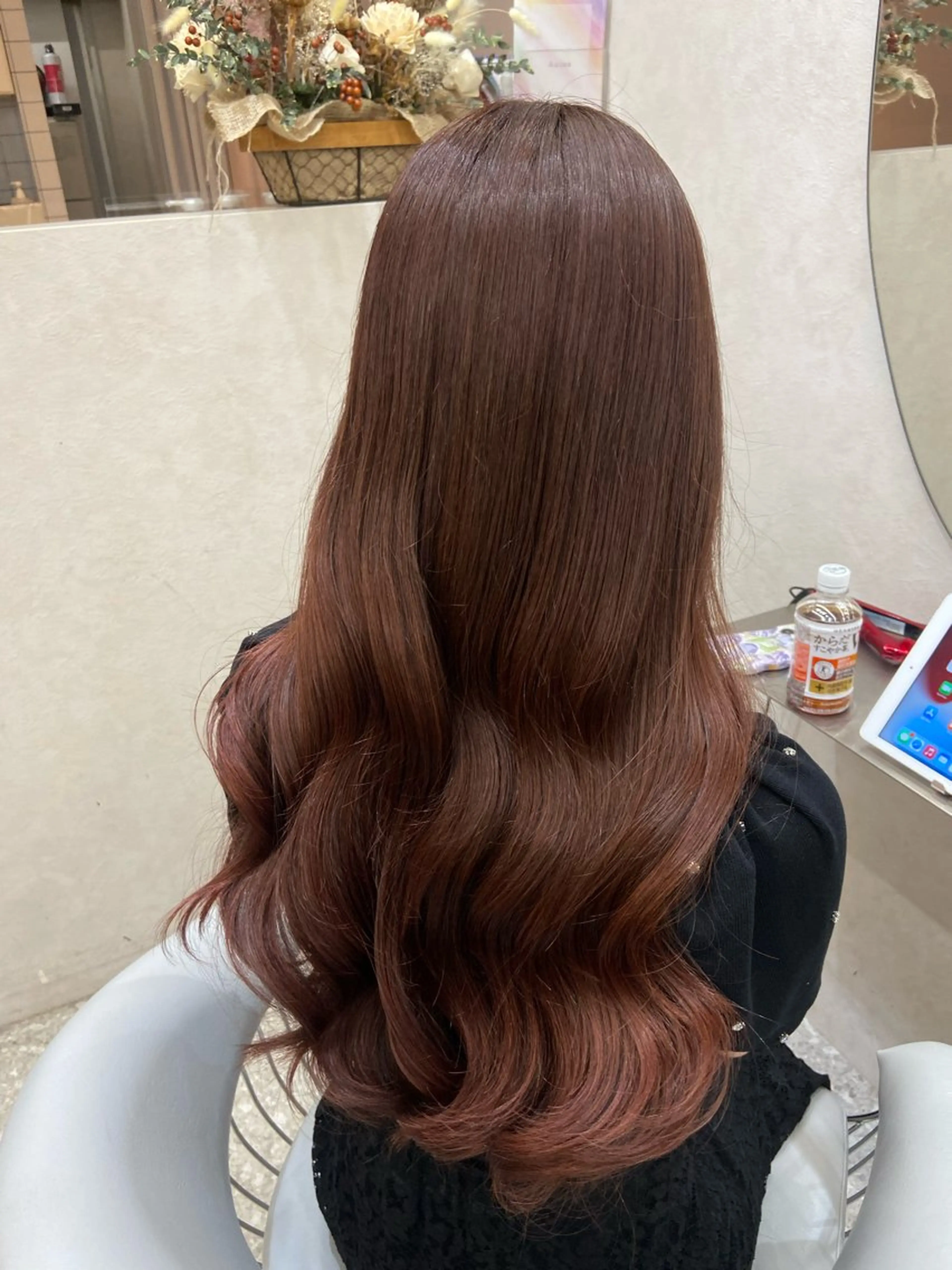 ロング カラー ブラウンカラー ピンクカラー ピンクブラウン 韓国風ヘア 新宿/韓国ヘア 中明度カラー/かやのヘアスタイル