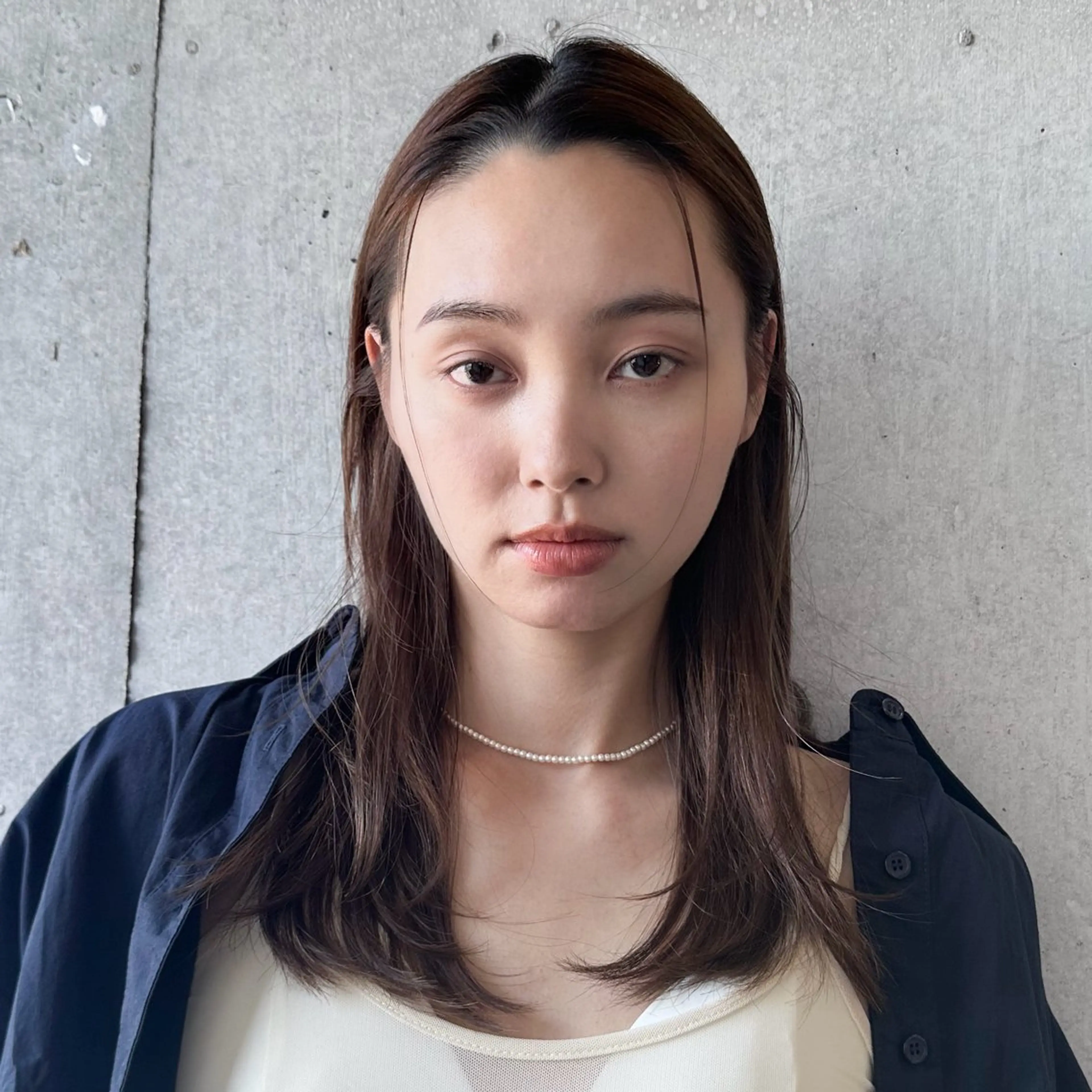ミディアム カラー カット ヘアカラー トリートメント 前野 日奈のヘアスタイル