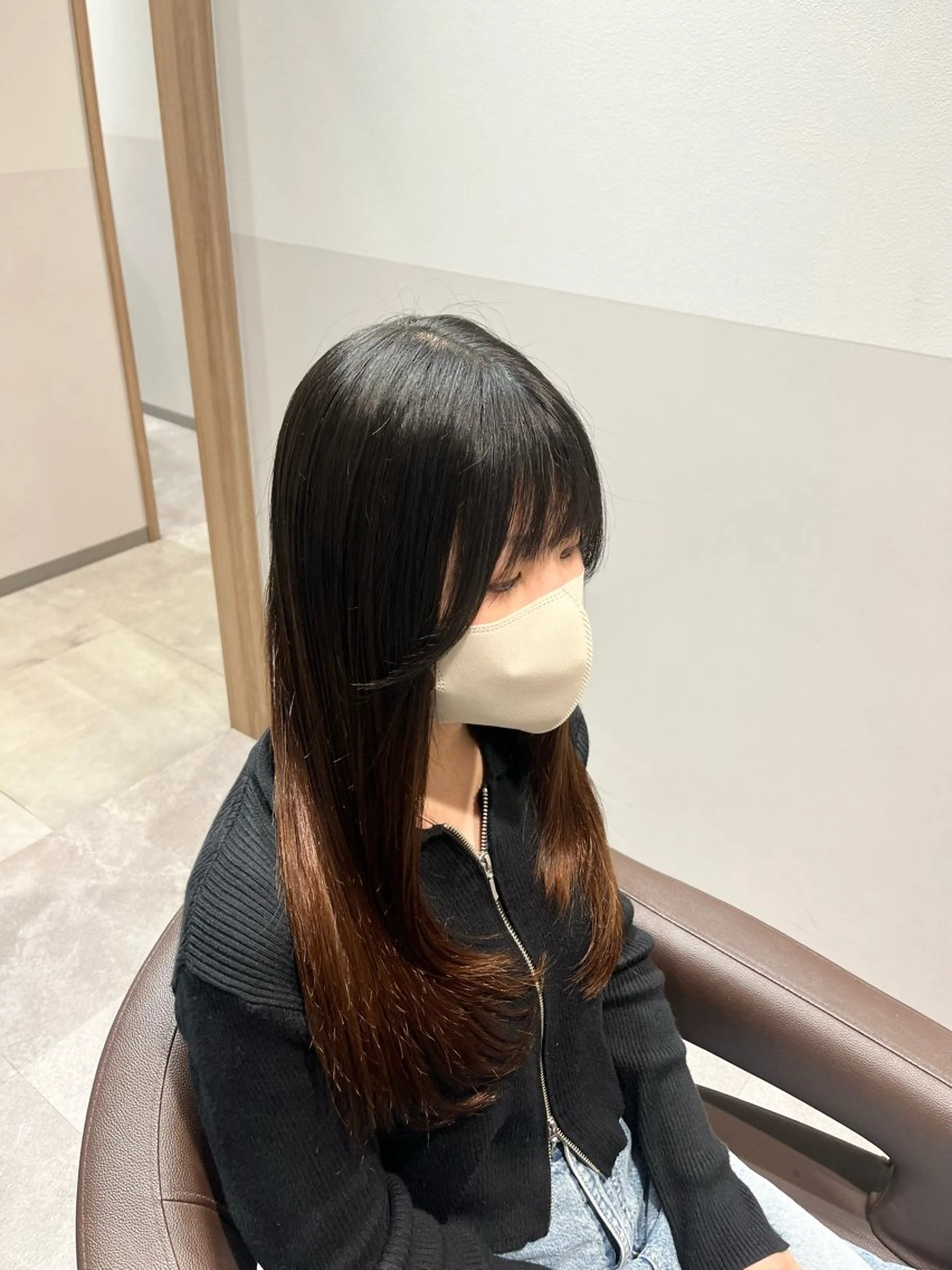 ロング レイヤーカット 大宮レイヤーカット× 透明感カラー　rioのヘアスタイル