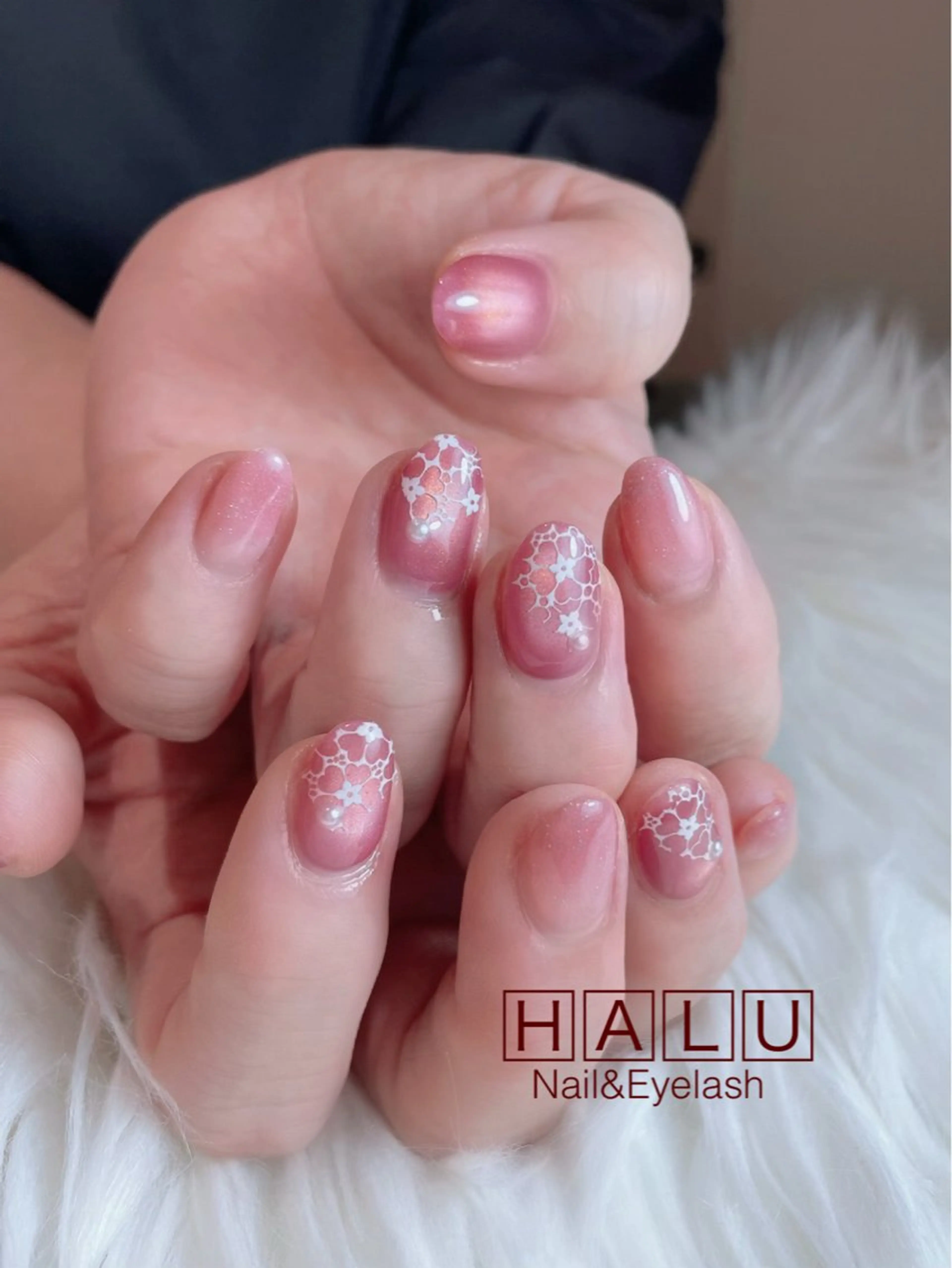 ネイル ガーリー レース HALU ハルのネイルデザイン