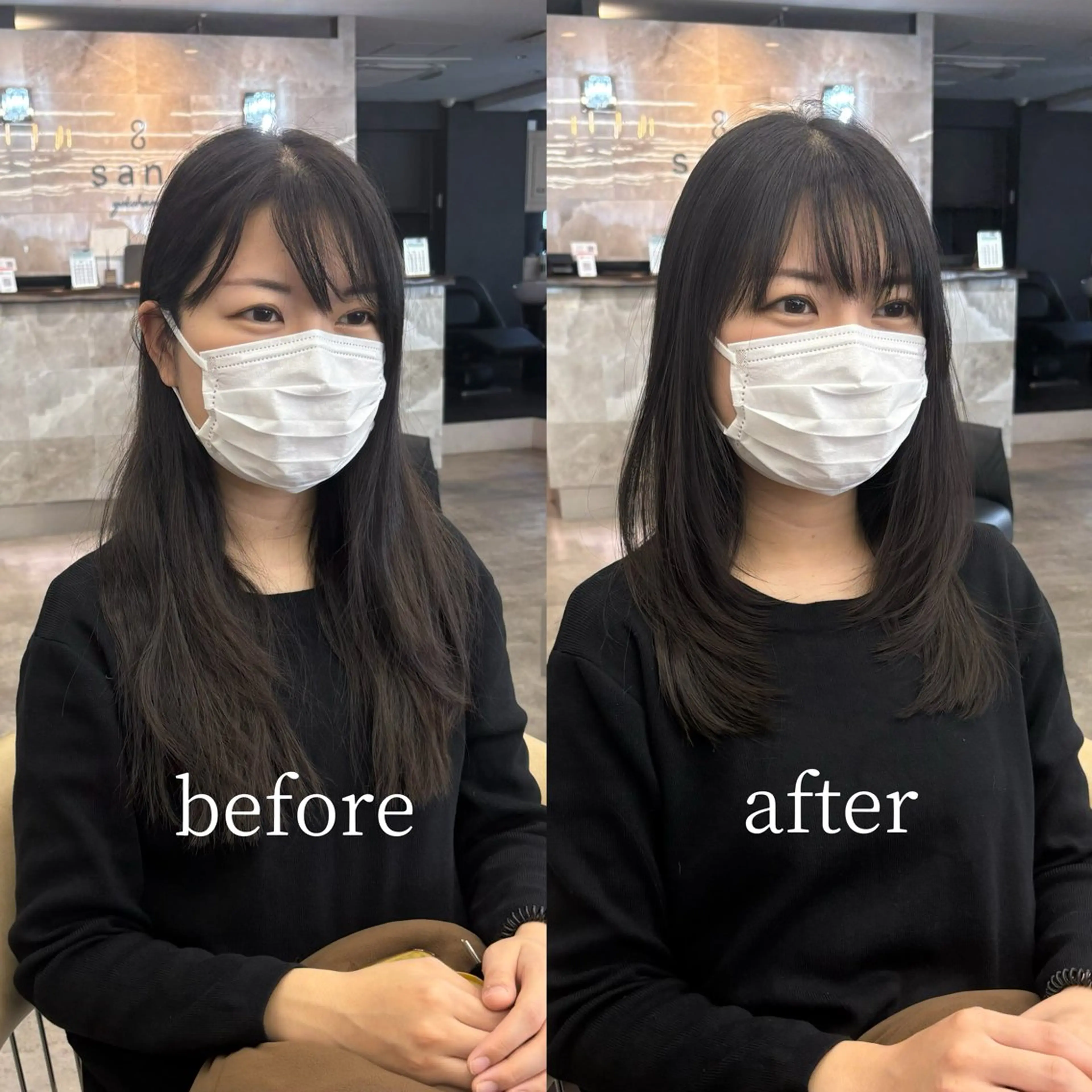 ミディアム sand clear横浜本店所属・似合わせレイヤー🌟 巻ける縮毛矯正みつきのヘアスタイル