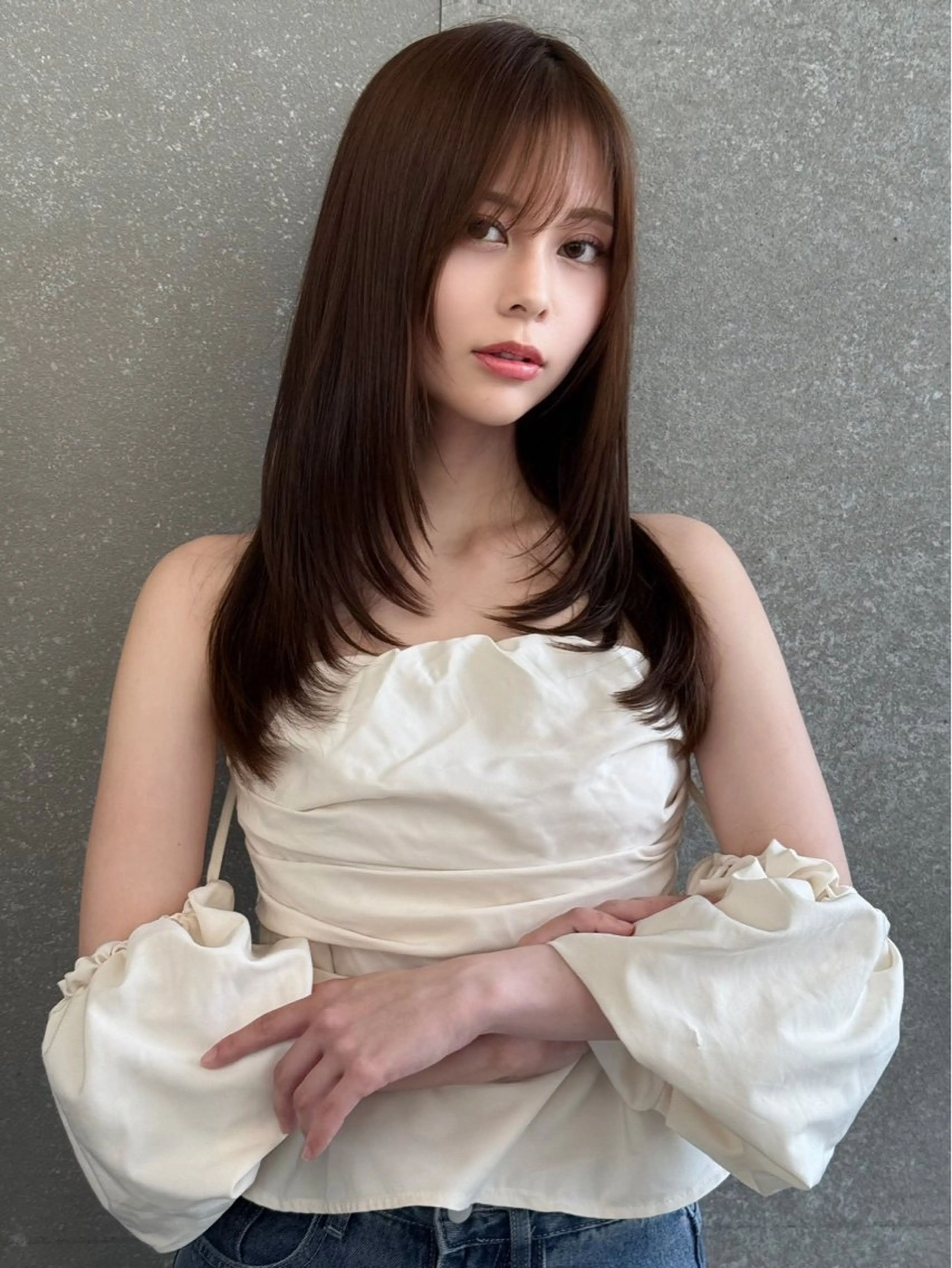 ロング カット ヘアカラー トリートメント rina似合わせ レイヤー/メンズのヘアスタイル