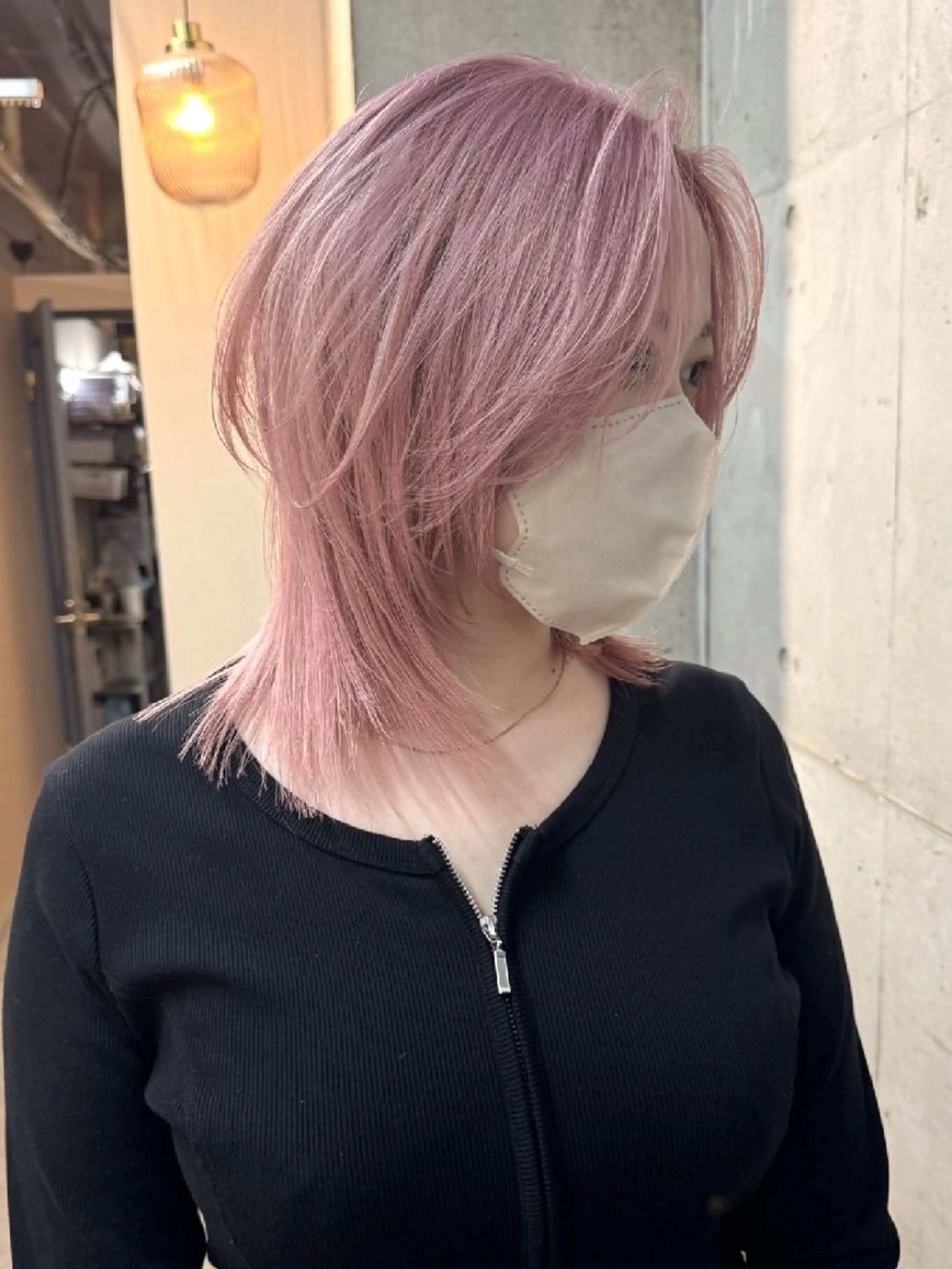 ミディアム カラー ブリーチ ダブルカラー グレージュ インナーカラー ブリーチなしカラー ヘアカラー mood 髪質改善 ダブルカラーのヘアスタイル