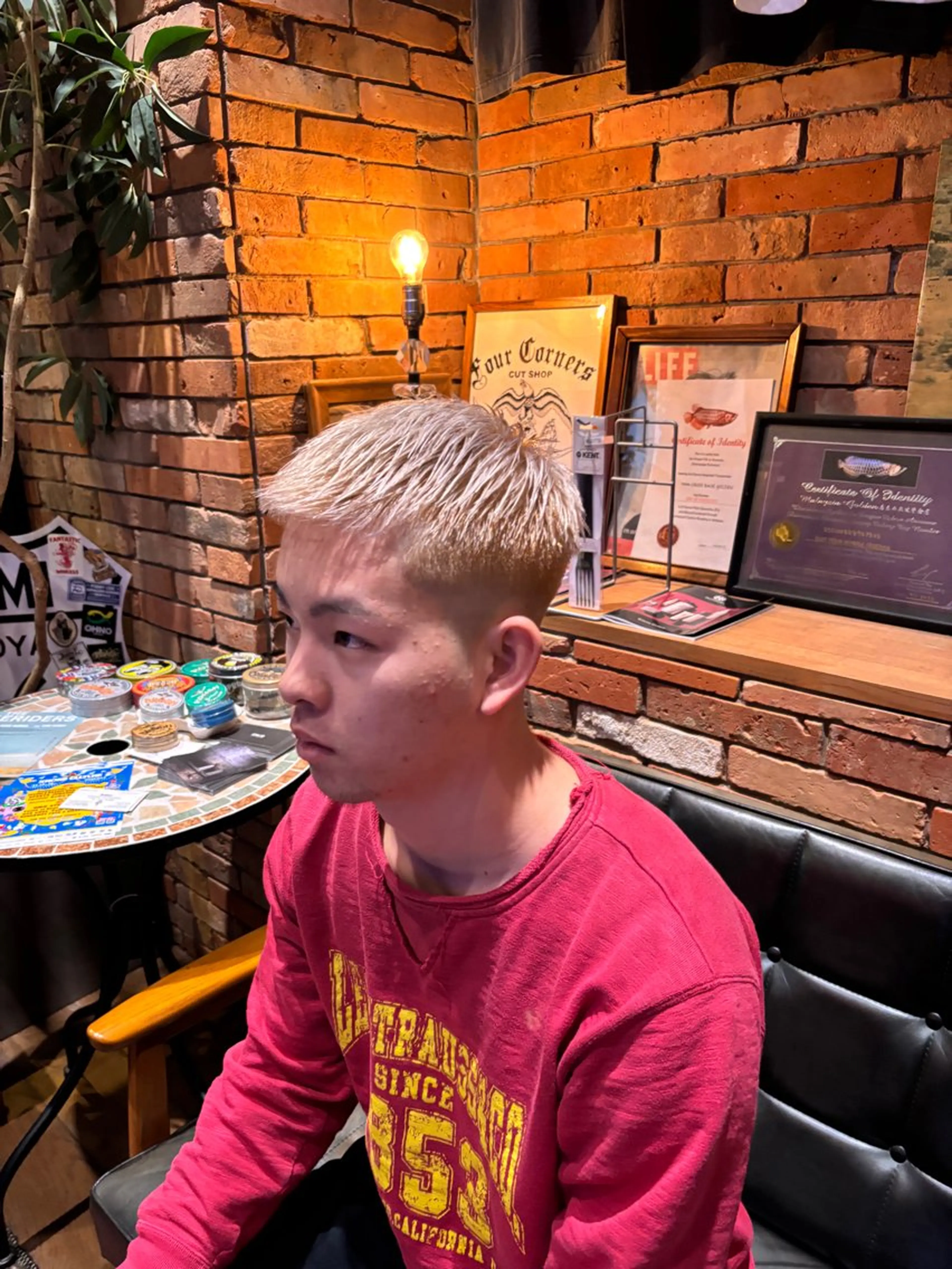フェードカット＋ブリーチカラーの写真
