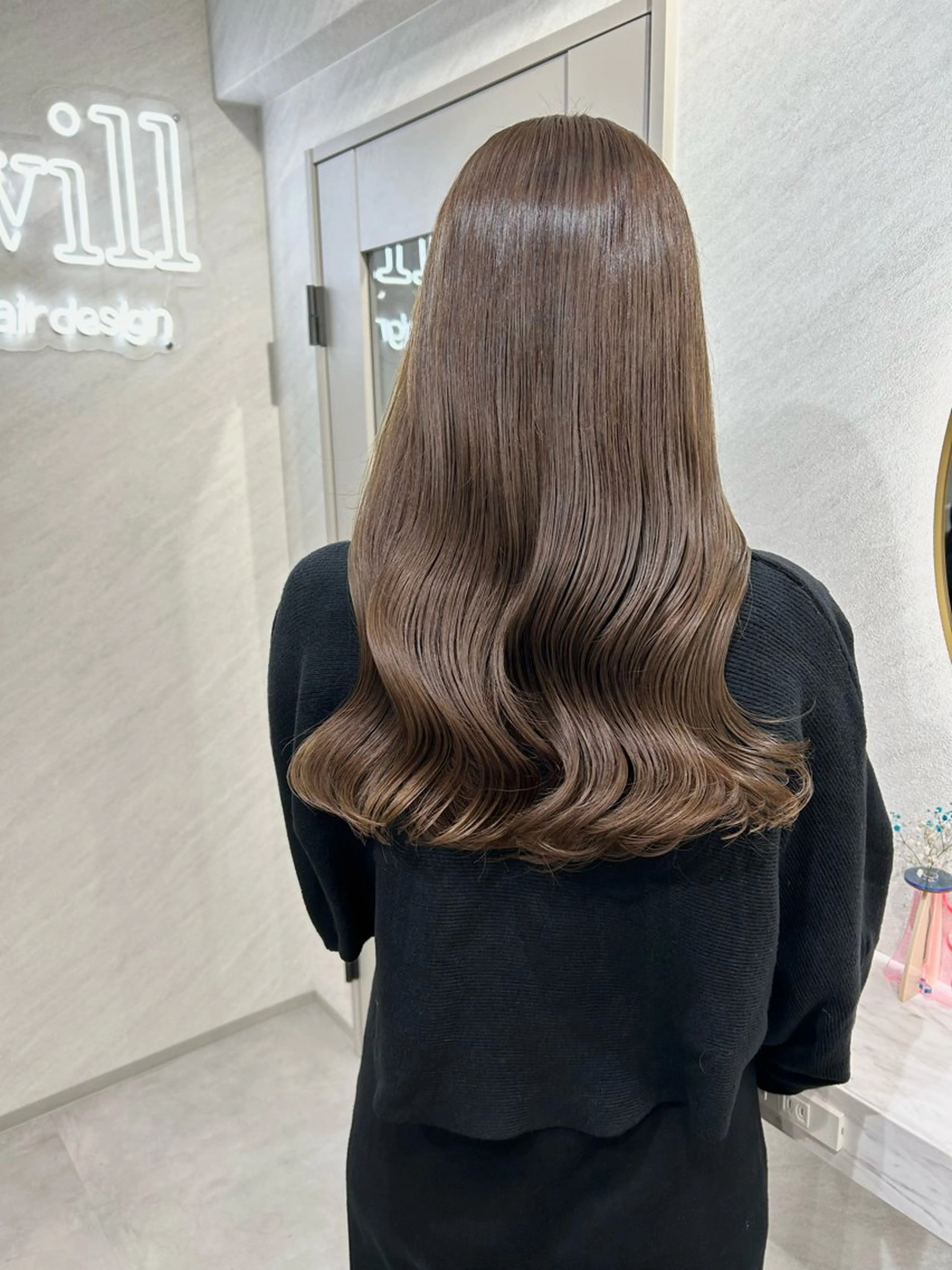 ロング カラー カット ヘアカラー トリートメント 髪質改善will hairdesignのヘアスタイル
