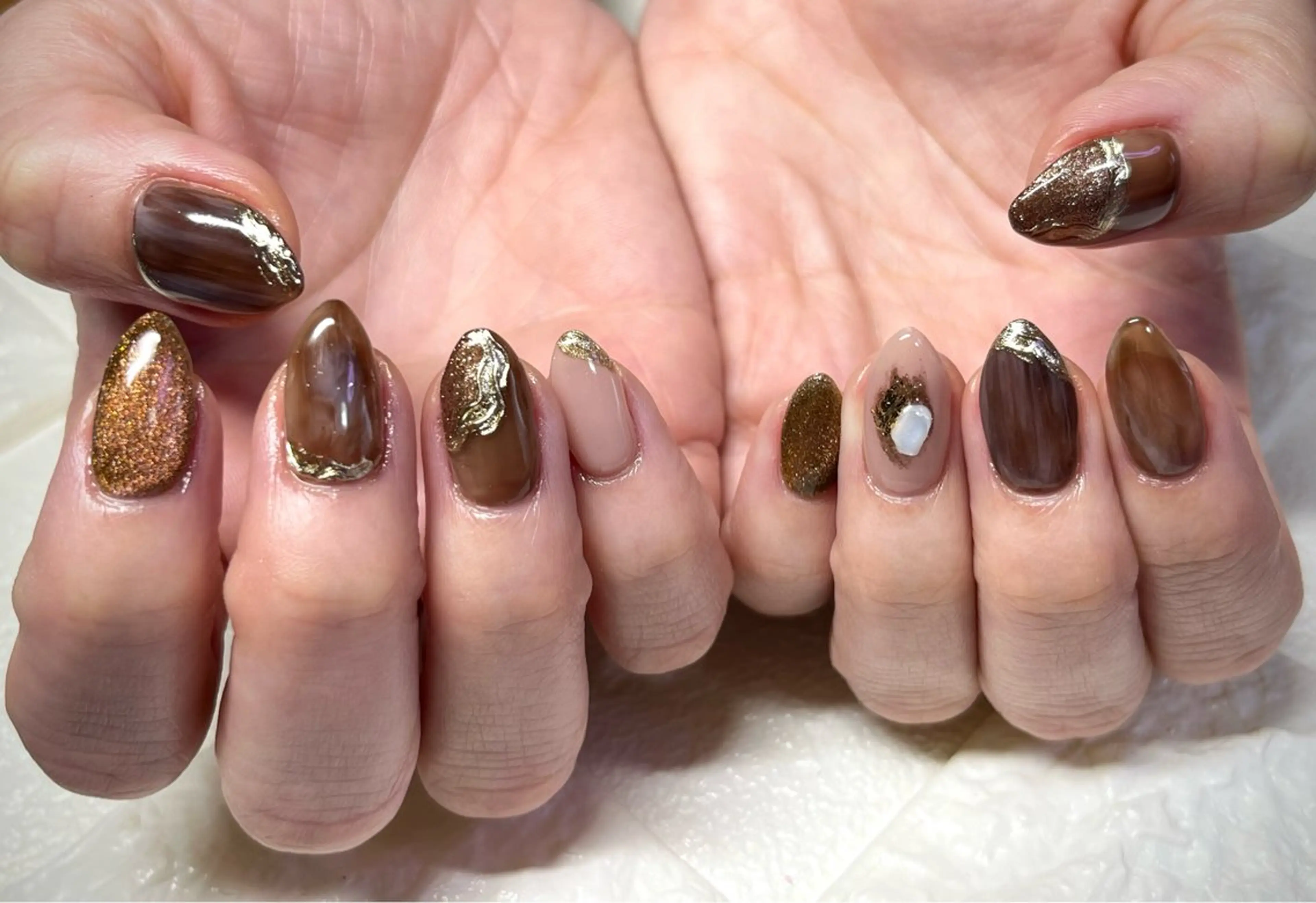 ネイル ニュアンスネイル ハンドネイル まり りぃ〜んのネイルデザイン