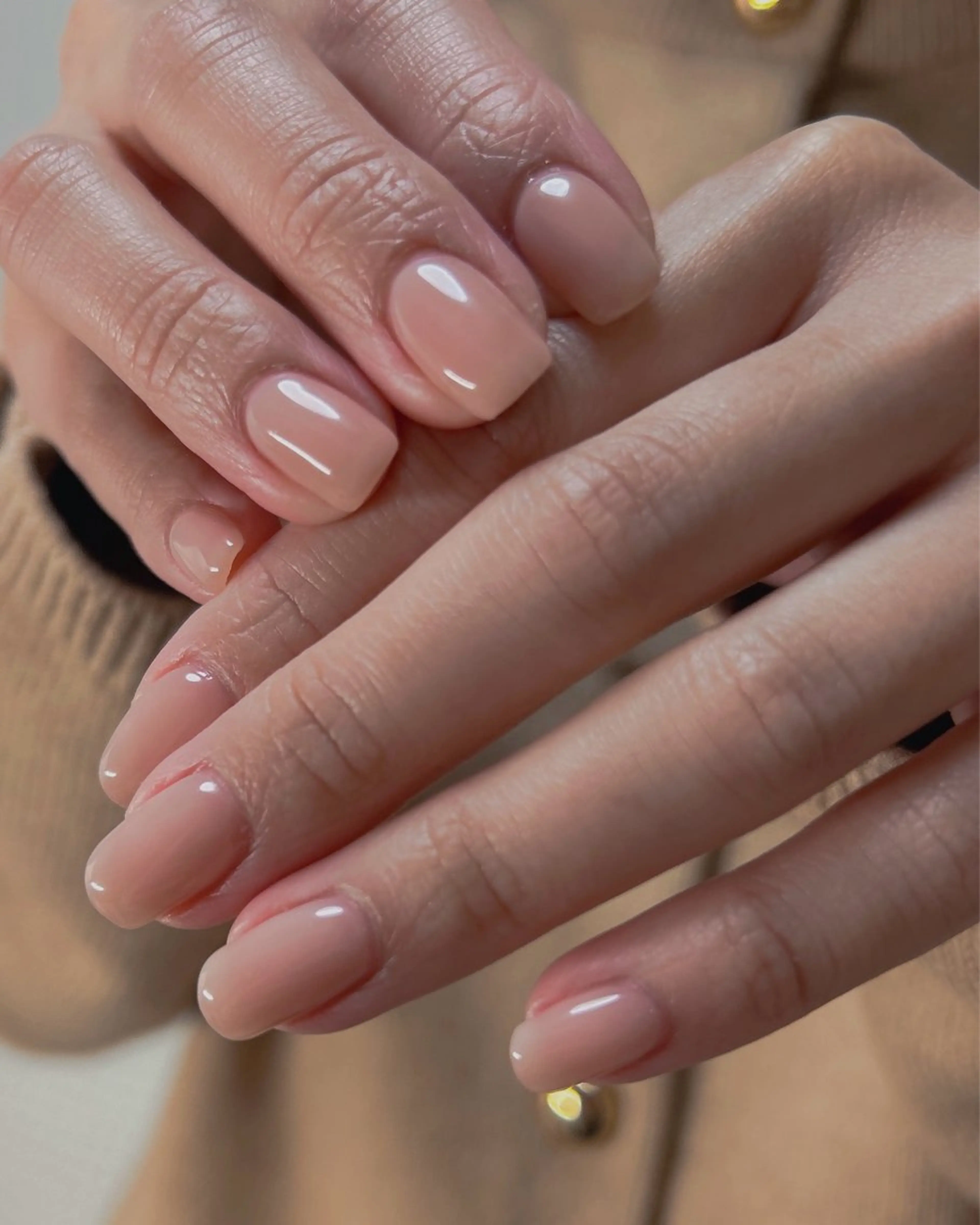 ネイル ワンカラーネイル ピンク ピンクベージュ ハンドネイル ten nail salon　かえでのネイルデザイン