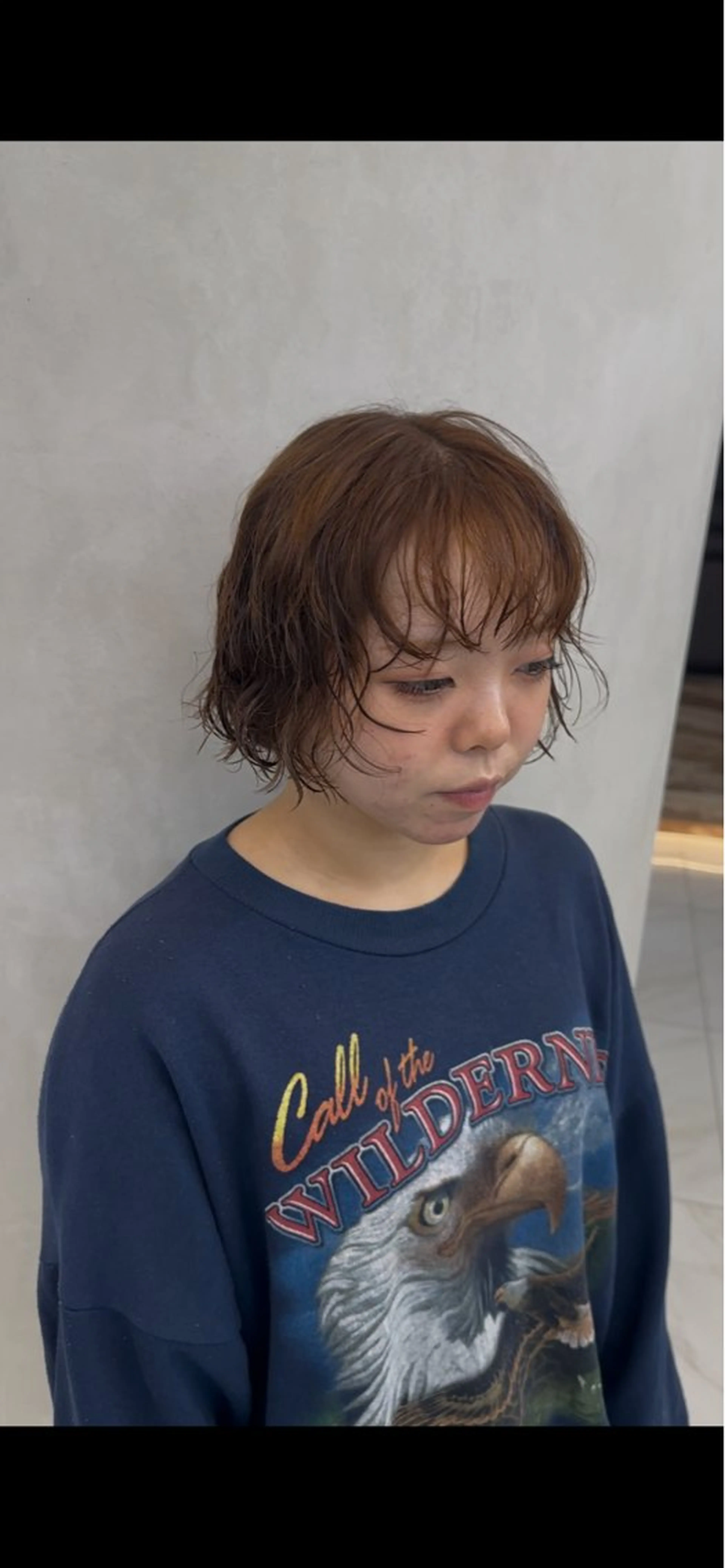 カラー パーマ 韓国風レイヤーカラー ライムのヘアスタイル