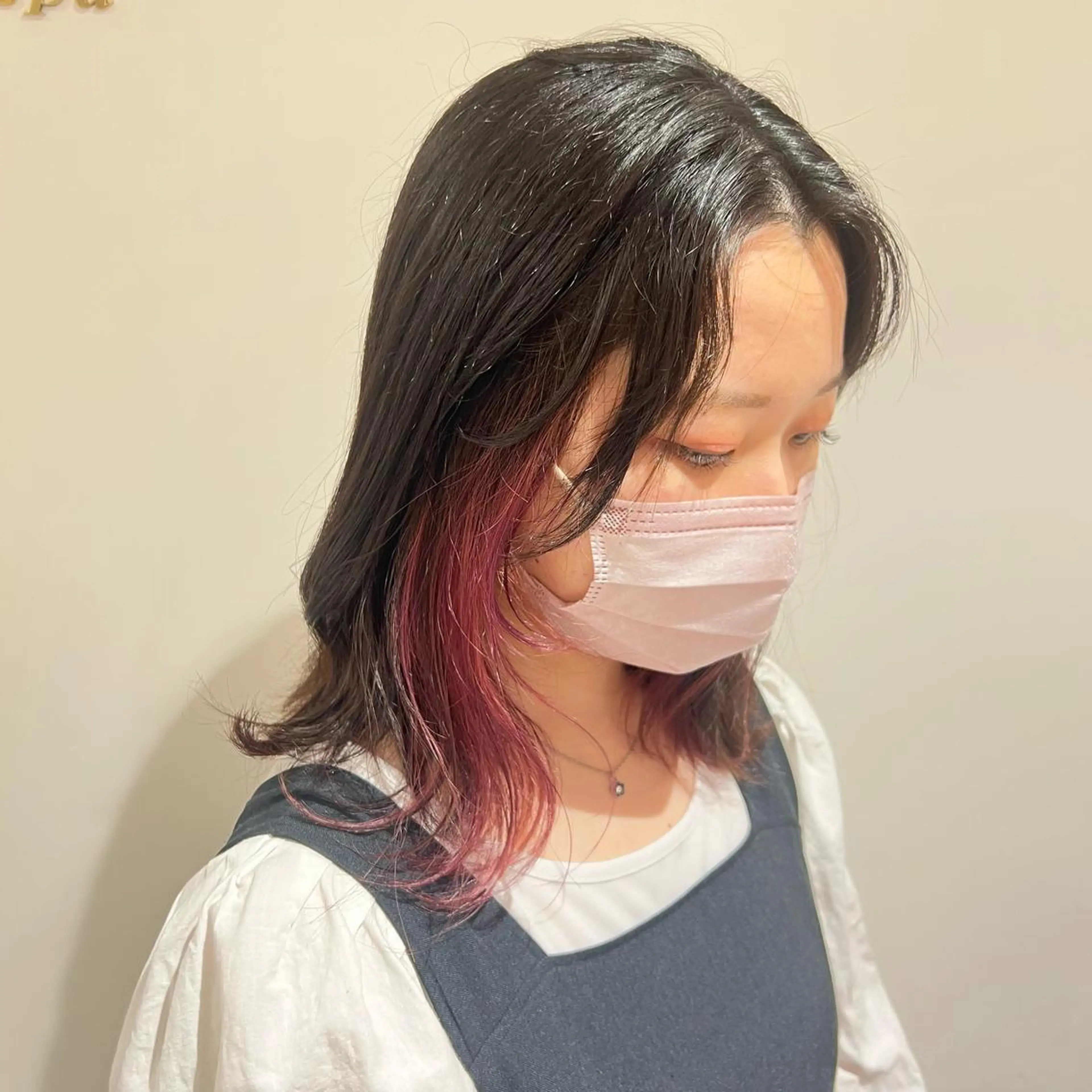 セミロング カラー バレイヤージュ ベージュカラー ブリーチ ブルーカラー ブルーグレー 新宿御苑前/新宿 Ryuseiのヘアスタイル
