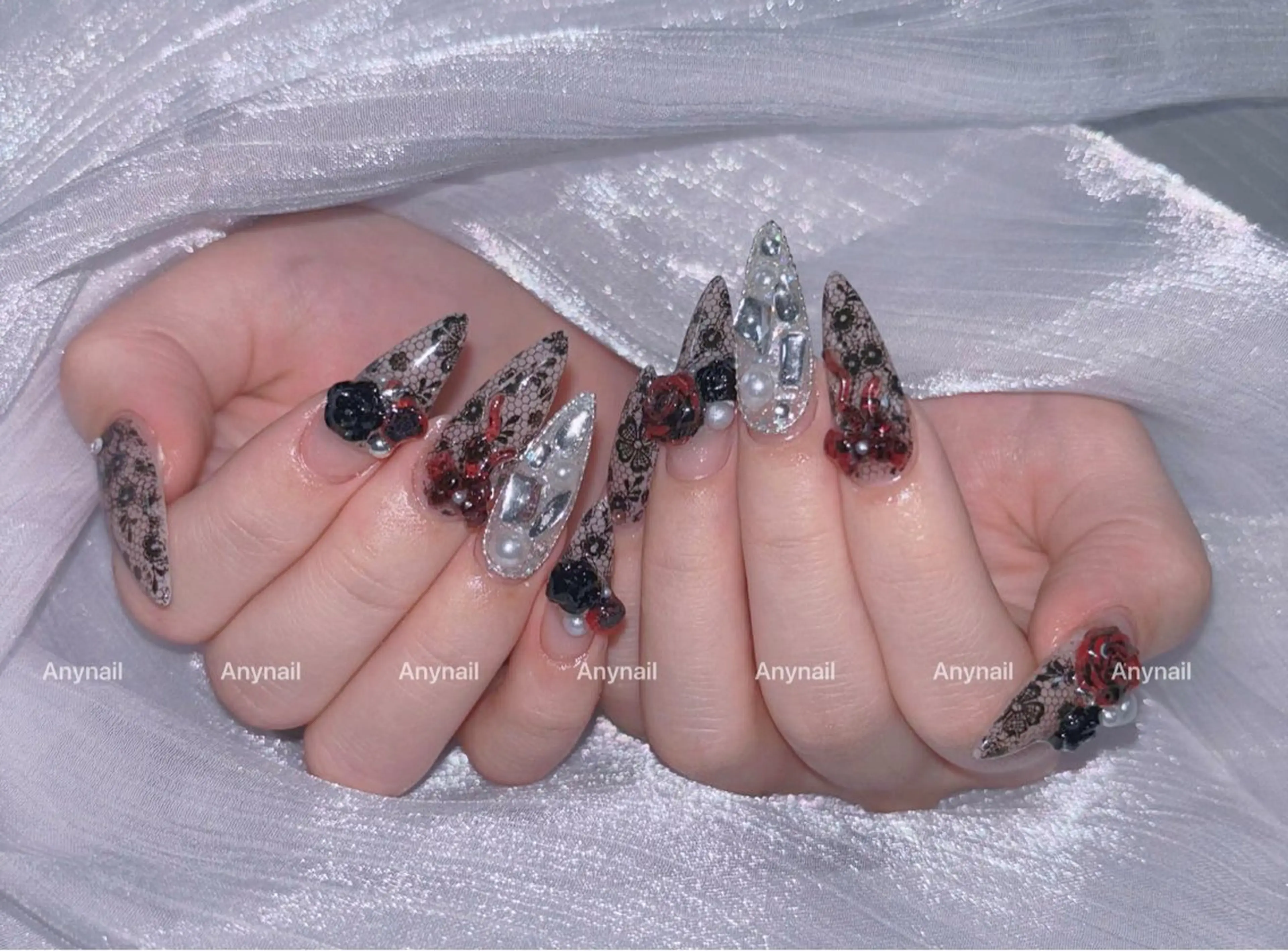 ネイル チークネイル 長さ出し フレンチネイル ジェルネイル 韓国ネイル ハンドネイル Any nail新大久保店のネイルデザイン