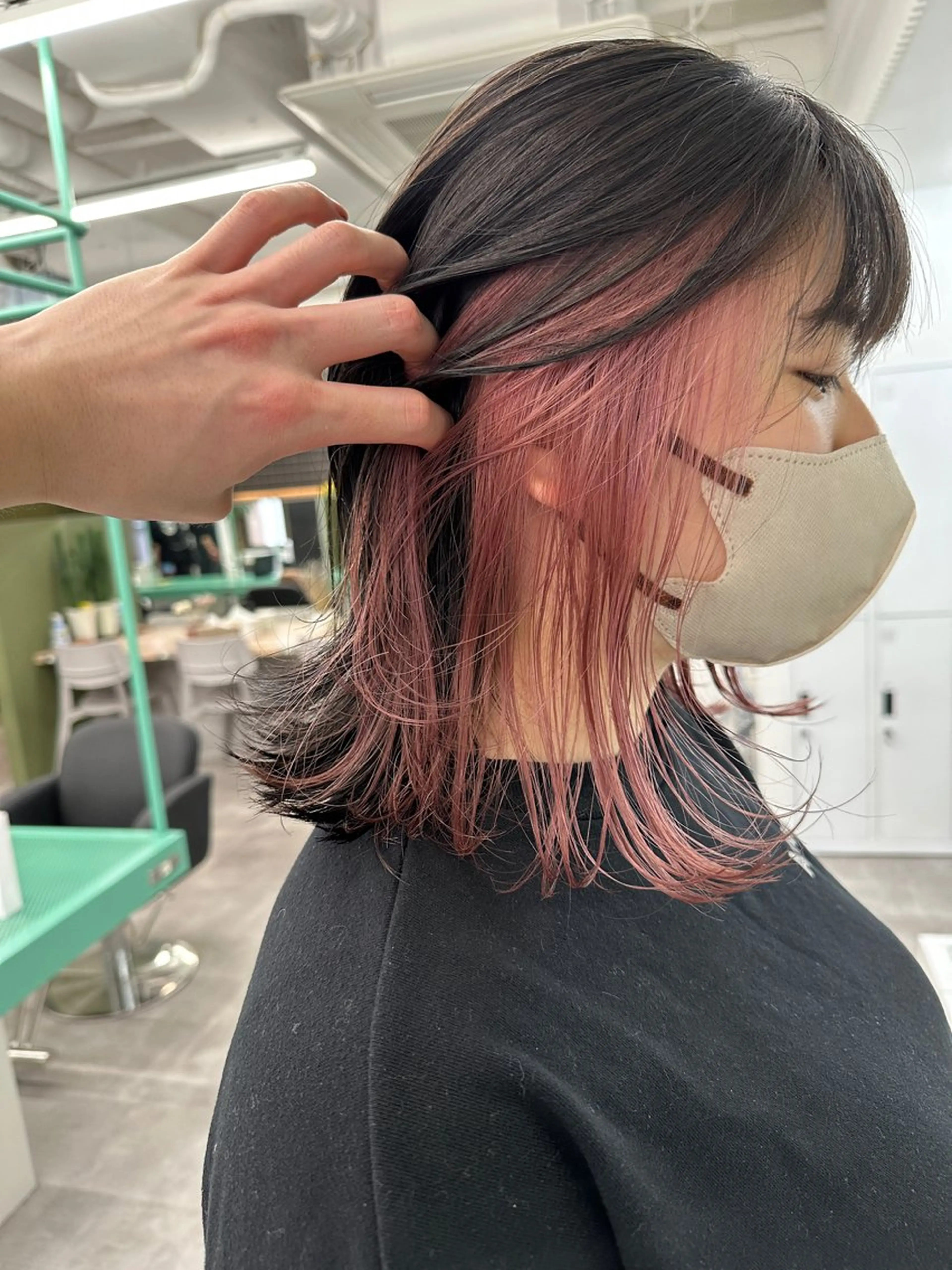 ミディアム カット ヘアカラー トリートメント 💚透明感カラー💚 ♻️本間♻️のヘアスタイル