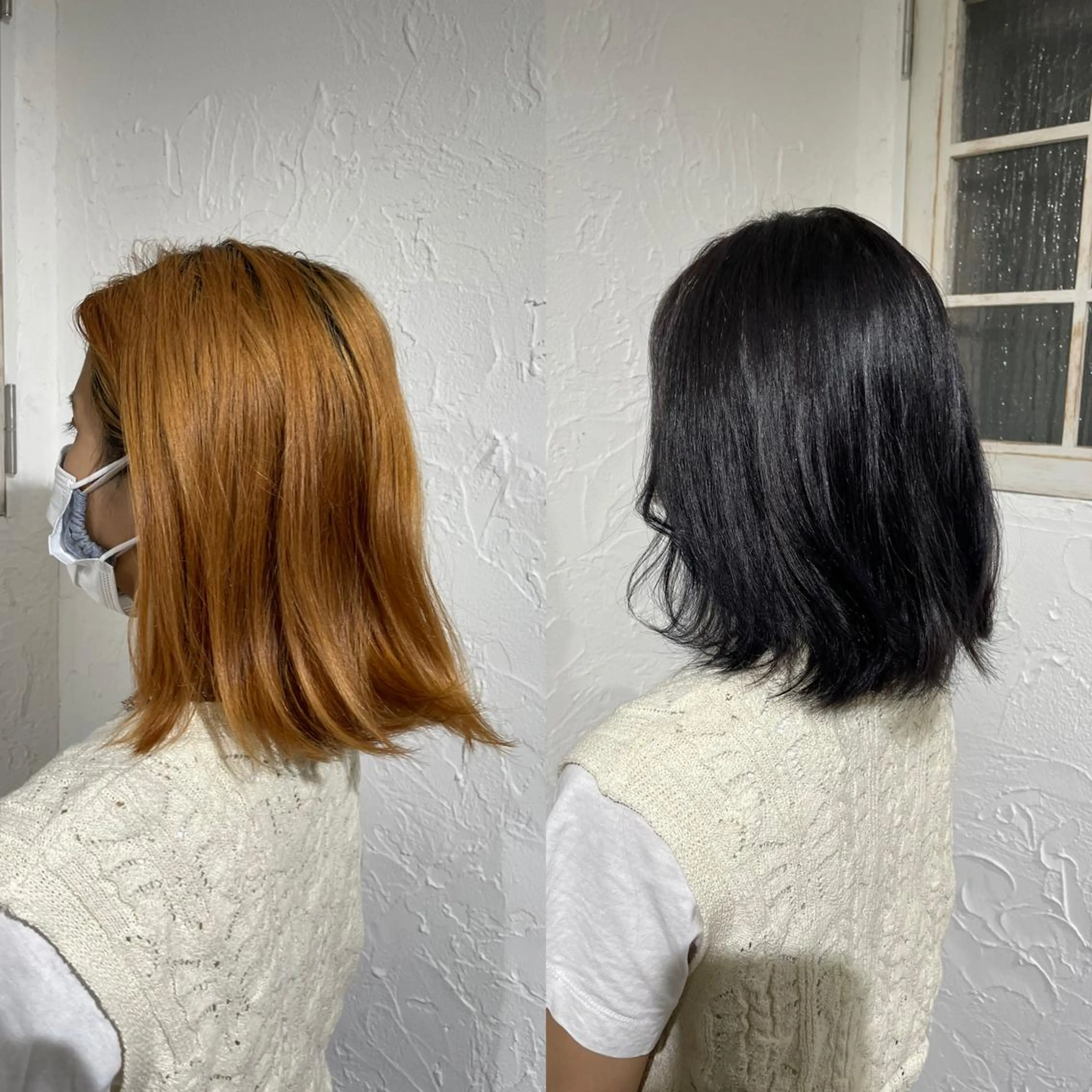 ミディアム カラー ショートボブ アッシュ アッシュグレー 黒髪 ブリーチ 新宿御苑前/新宿 Ryuseiのヘアスタイル