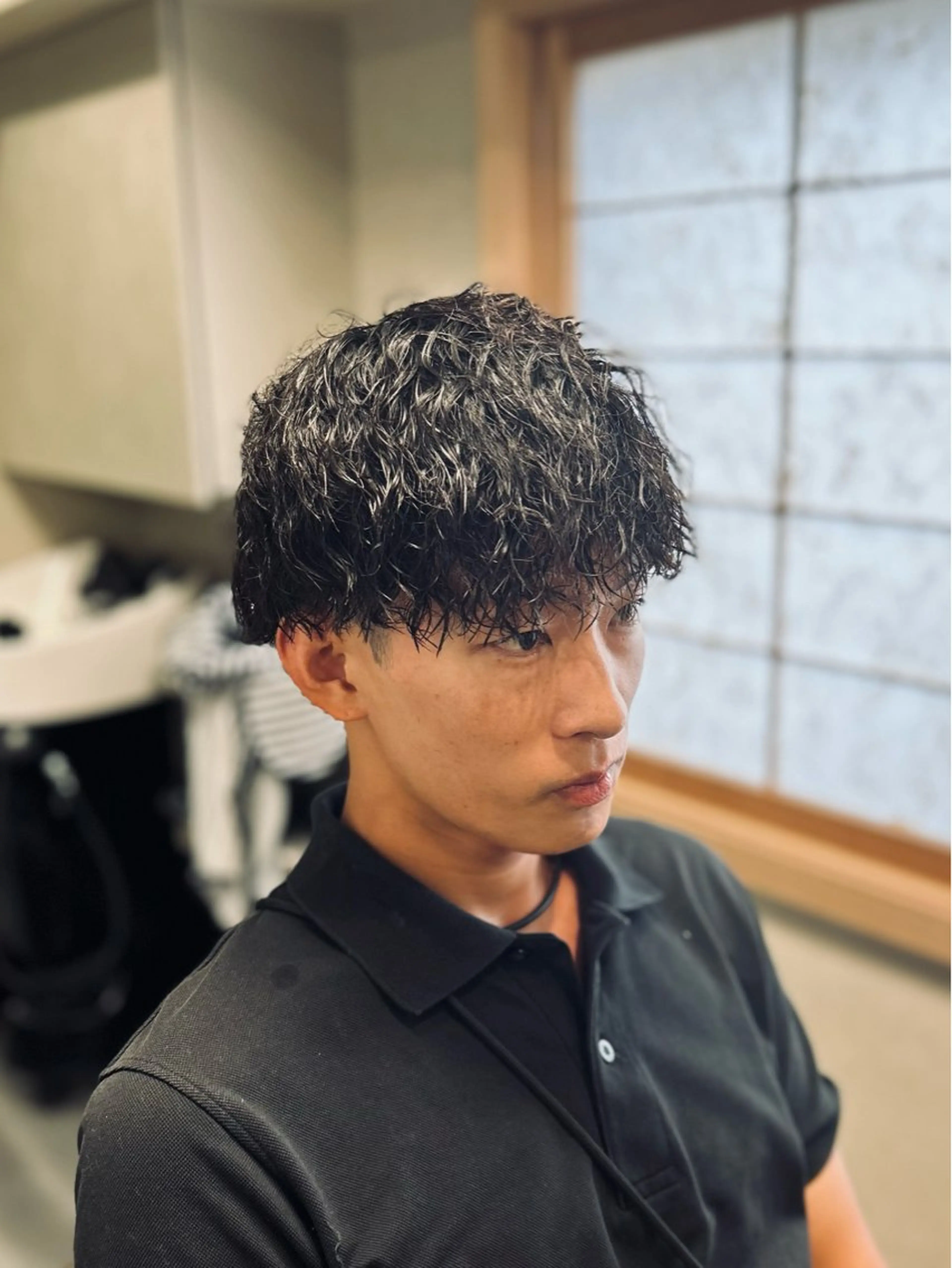 ミディアム パーマ メンズ カット パーマ メンズカット/ 雄大のヘアスタイル