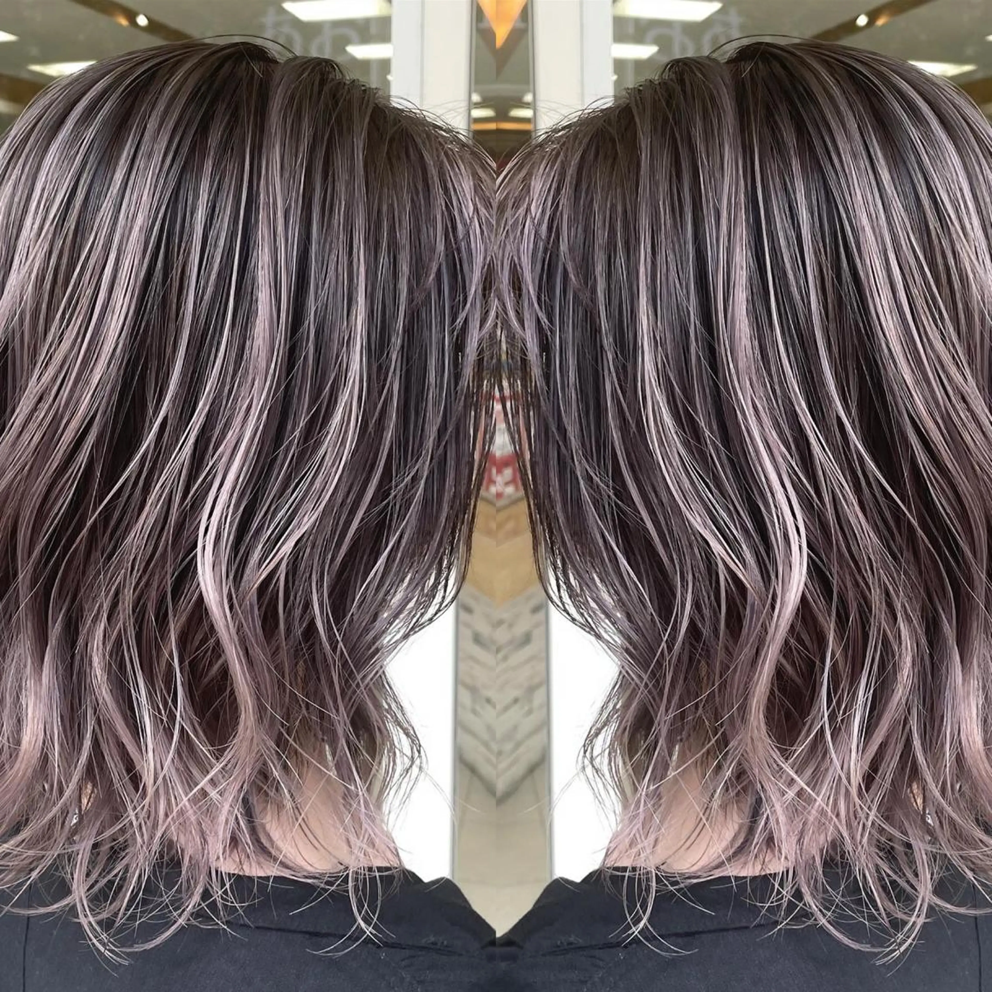 ミディアム カラー カット ヘアカラー トリートメント 縮毛/レイヤー 韓国/橋口のヘアスタイル