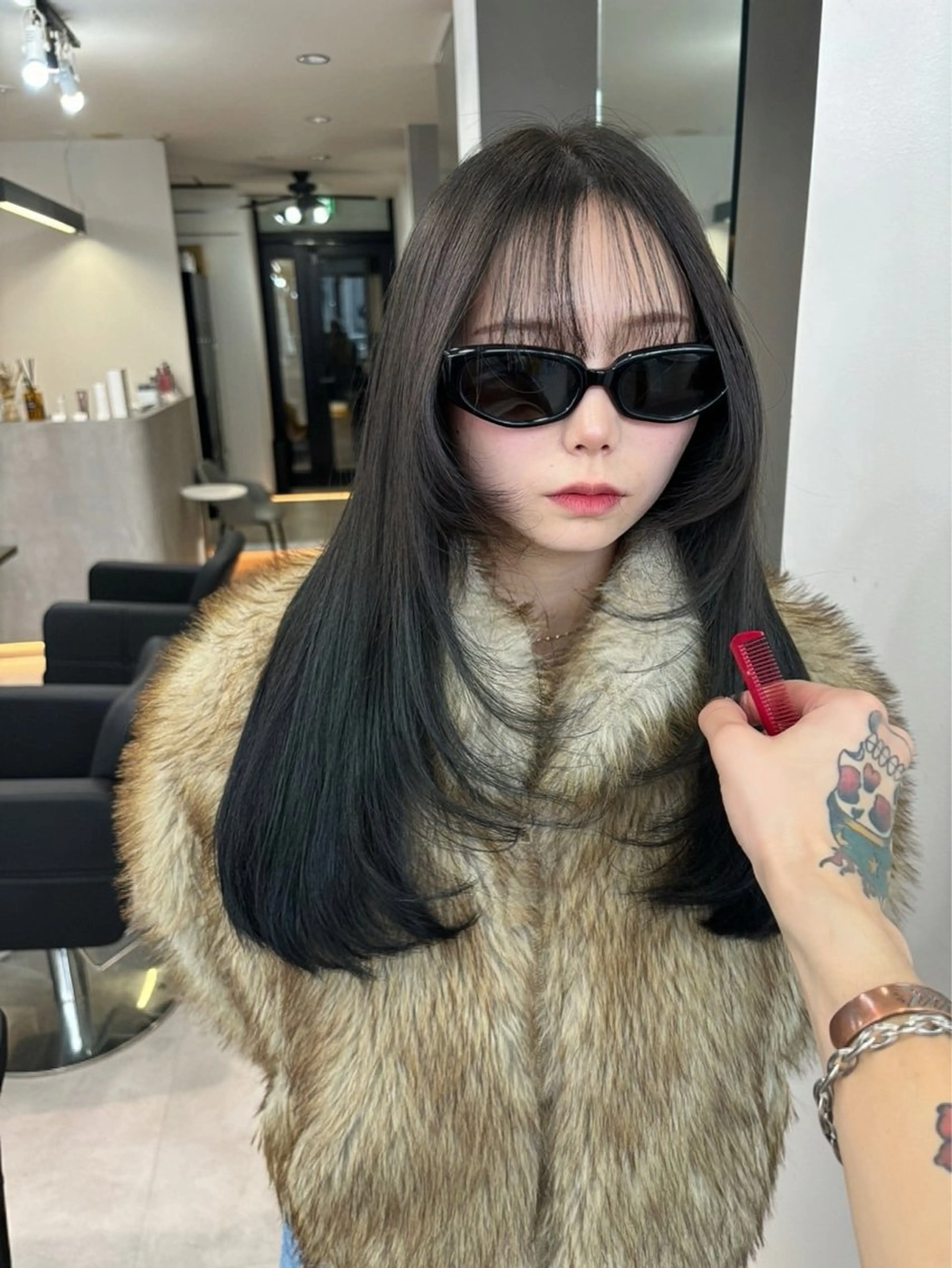 ロング カット ヘアカラー トリートメント 谷村 龍之輔のヘアスタイル