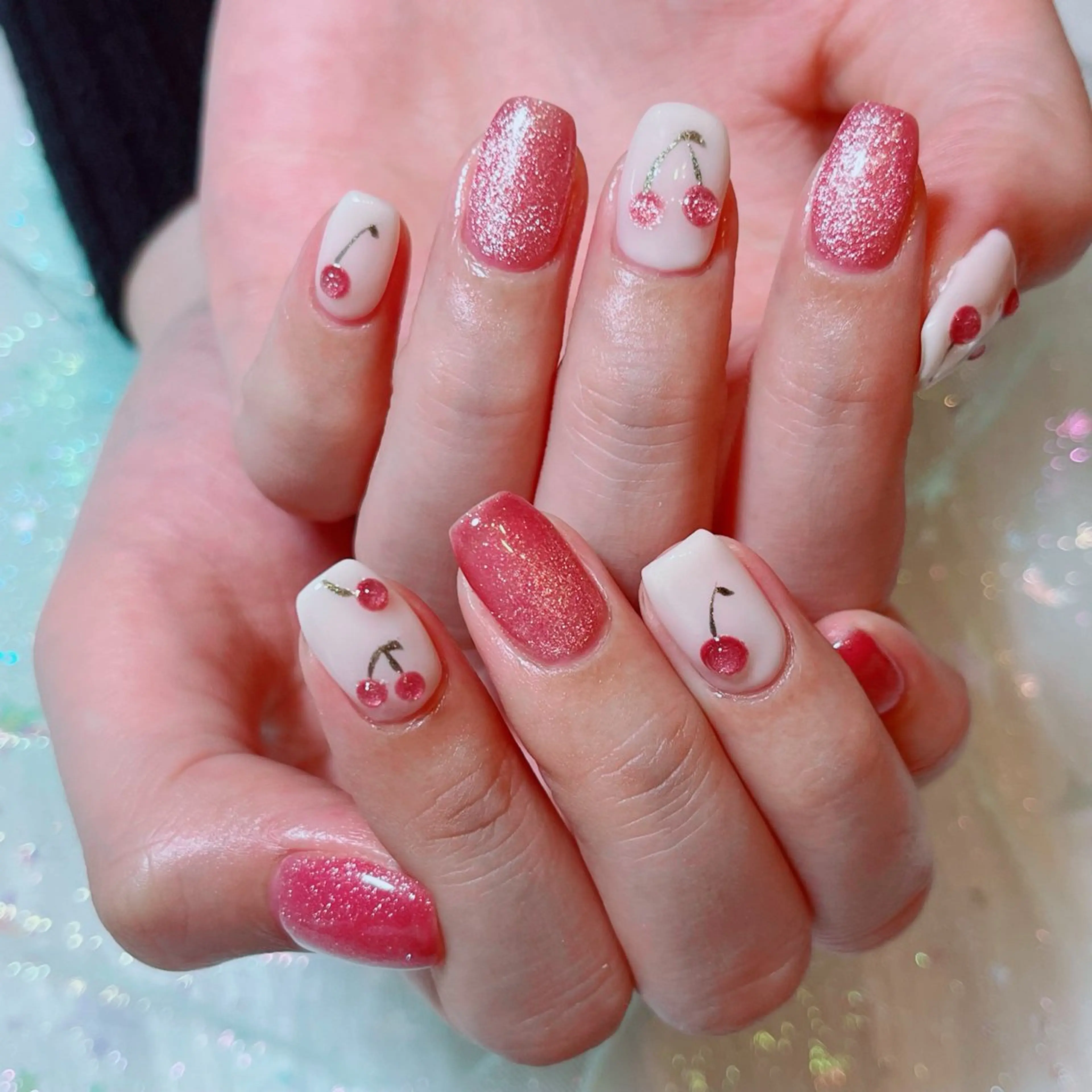 ネイル マグネットネイル ぷっくりネイル 春ネイル RUI ☆のネイルデザイン