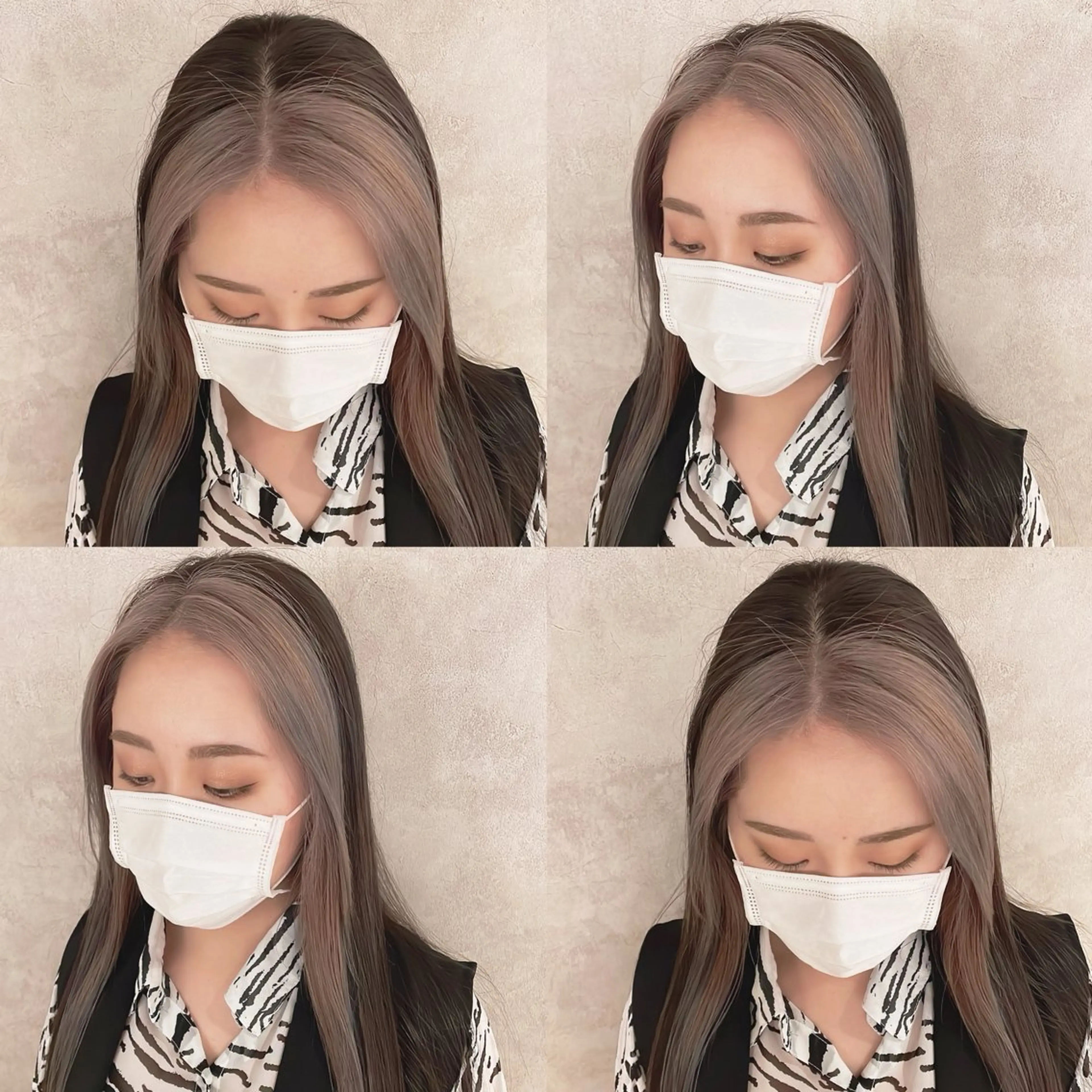 カラー ミストバング  フェイスフレーミング グレージュ ヘアカラー トリートメント 渋谷:インナーカラー ／🍒エリカ🍒のヘアスタイル