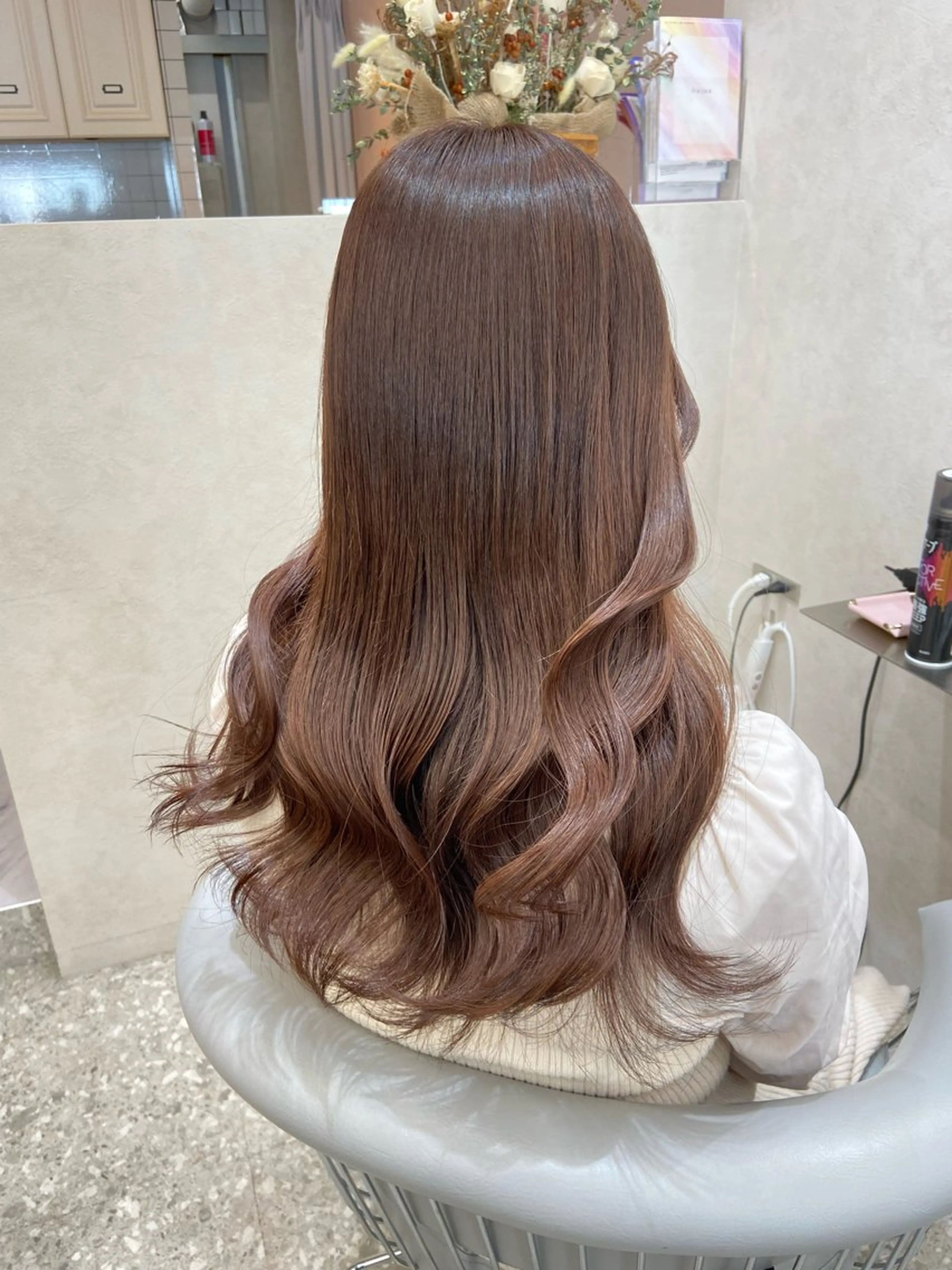 セミロング カラー ベージュカラー ブリーチ ブラウンカラー ケアブリーチ ダブルカラー カット ヘアカラー トリートメント 新宿/韓国ヘア 中明度カラー/かやのヘアスタイル