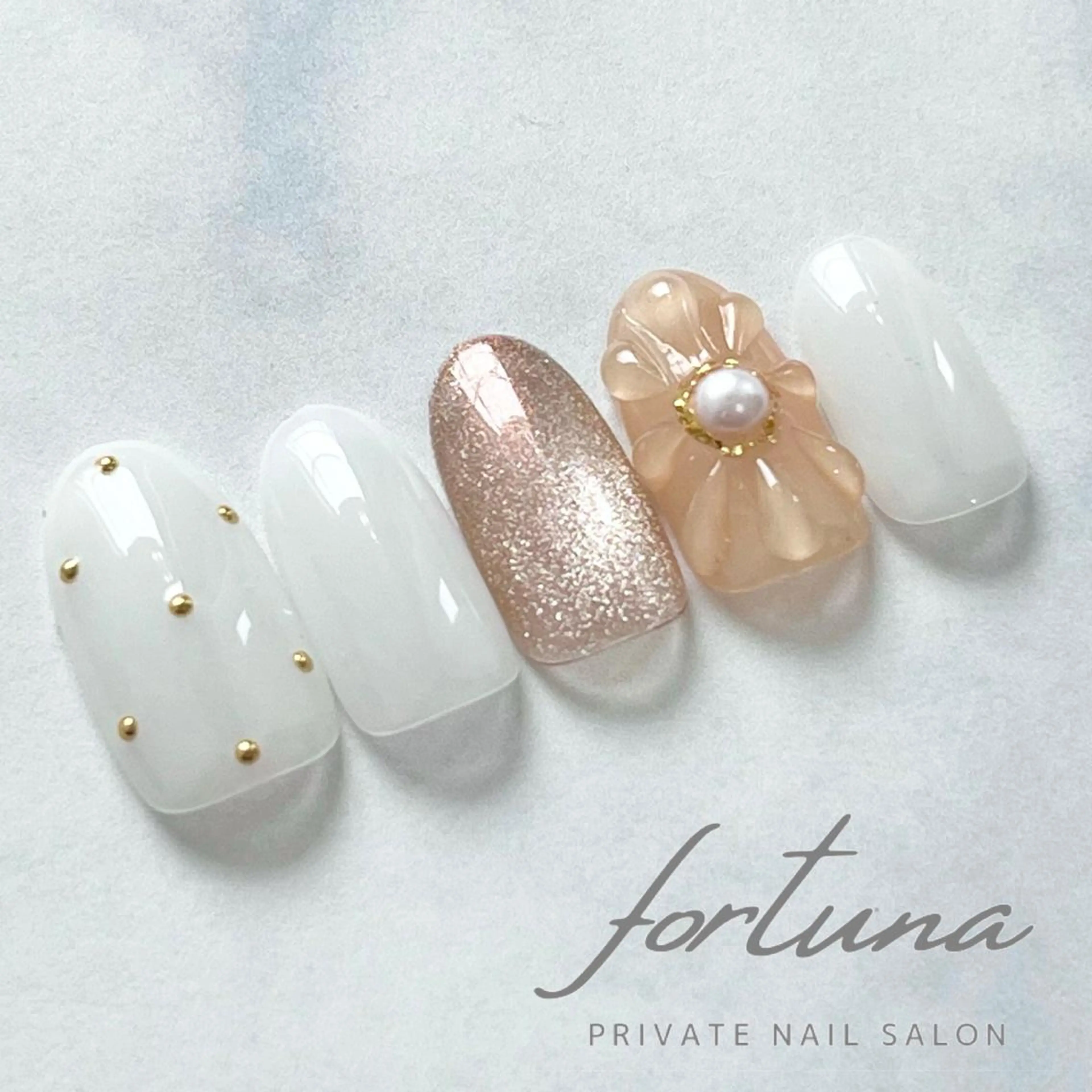 ネイル フラワーネイル ジェルネイル マグネットネイル パラジェル ぷっくりネイル ハンドネイル fortuna 武藤裕美のネイルデザイン