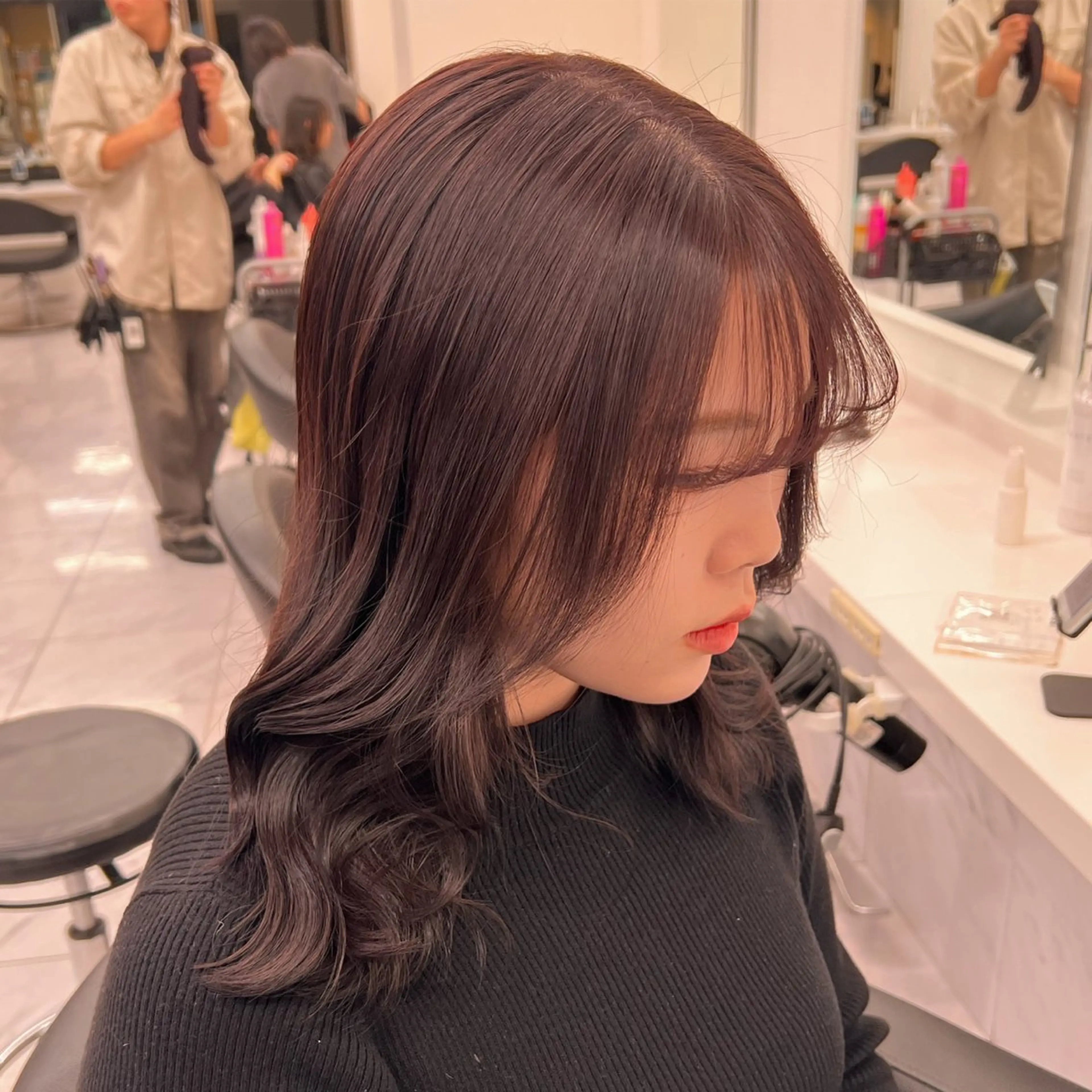 セミロング カラー 💖札幌カラー 指名No.1💖玲奈のヘアスタイル