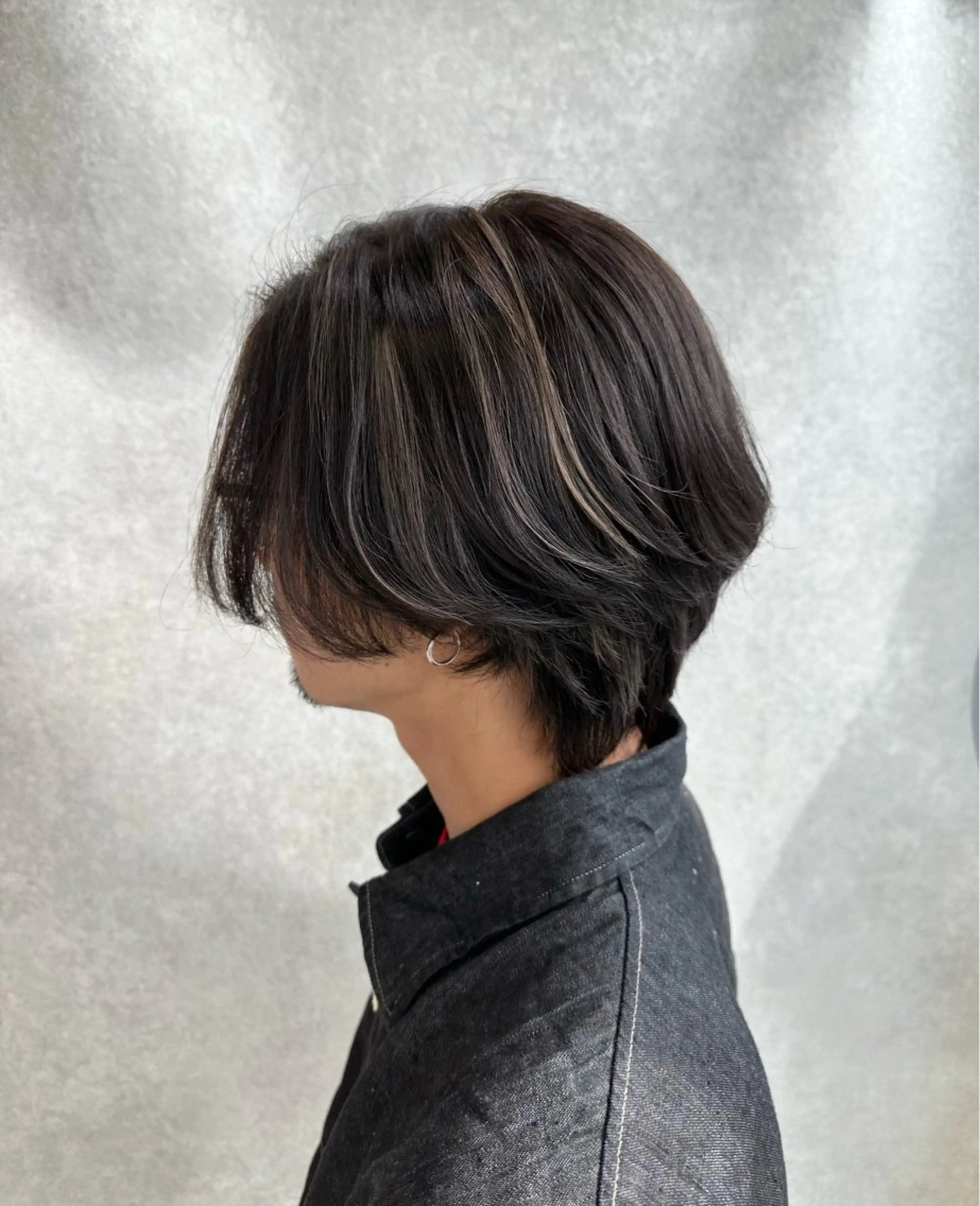ミディアム カラー メンズ カット ヘアカラー 【𝐀𝐬𝐡大森】 石崎竜祐のヘアスタイル