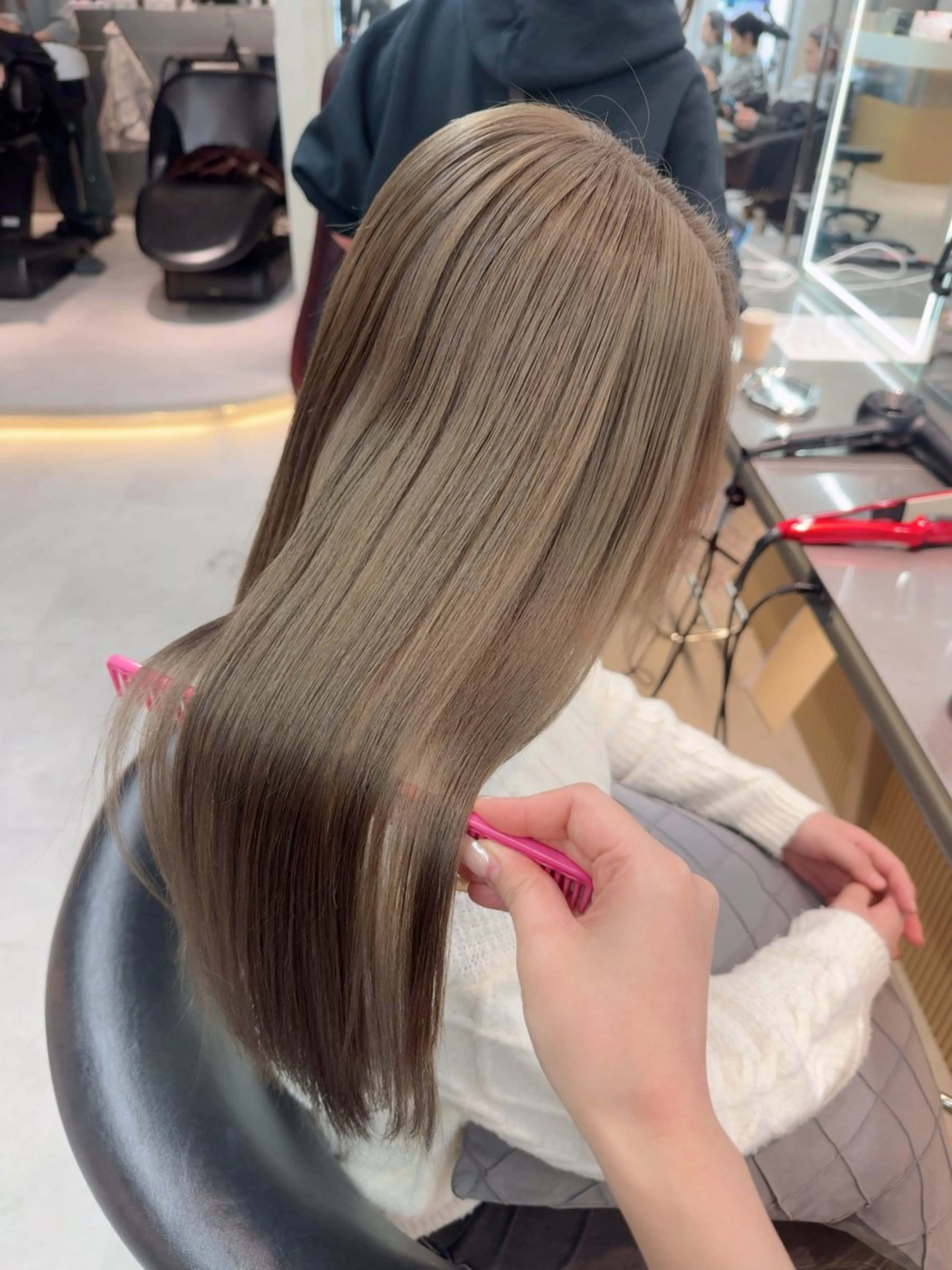 ロング カラー ヘアカラー トリートメント ARIA💎縮毛矯正 ブリーチ💎複雑履歴のヘアスタイル