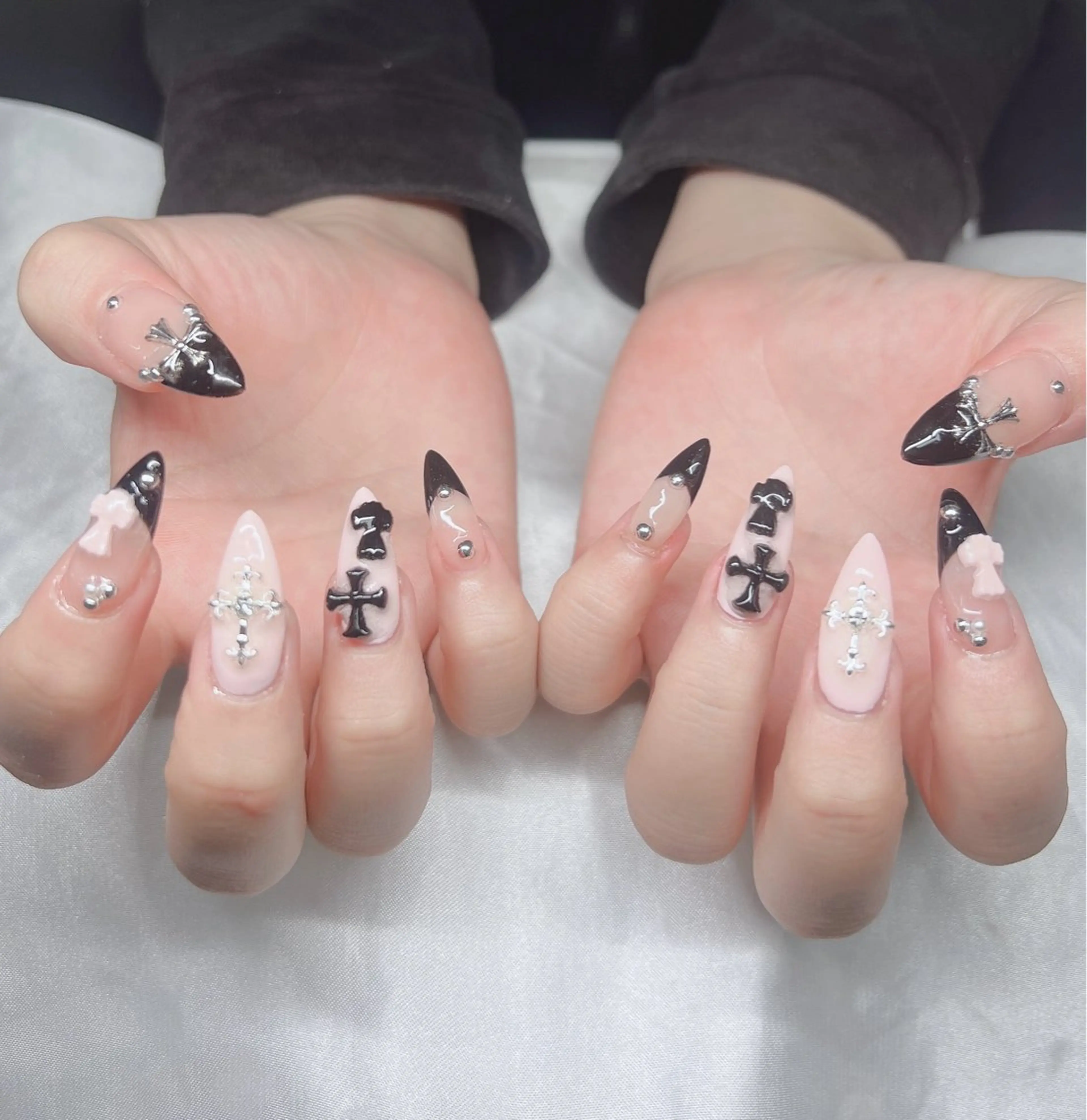 ネイル 長さ出し グラデーション キラキラネイル マグネットネイル ニュアンスネイル Lee Nails チップ長さだし専門店のネイルデザイン