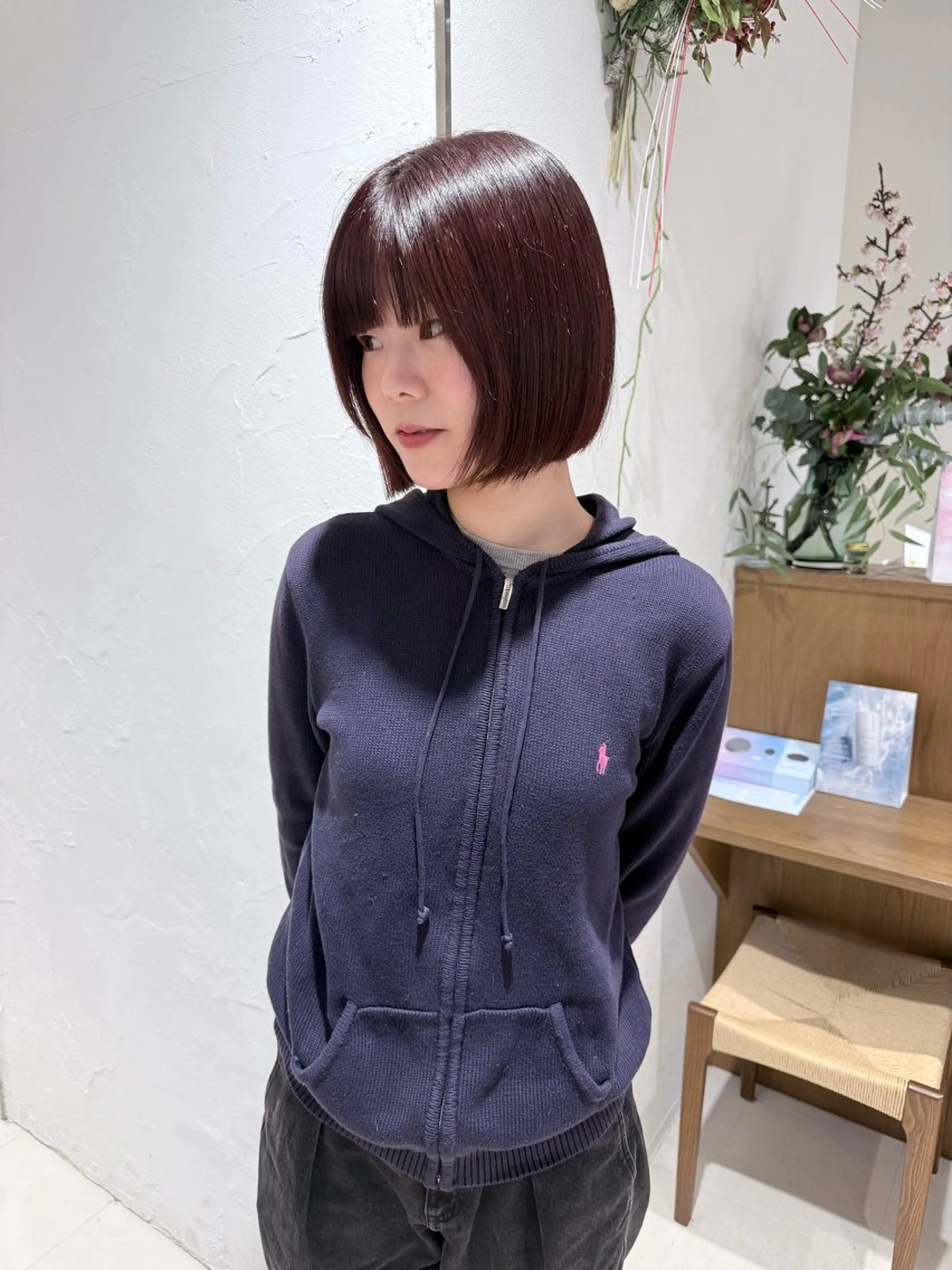 ショート カラー レッドカラー 暖色カラー /ヘアアレンジ/花鈴のヘアスタイル