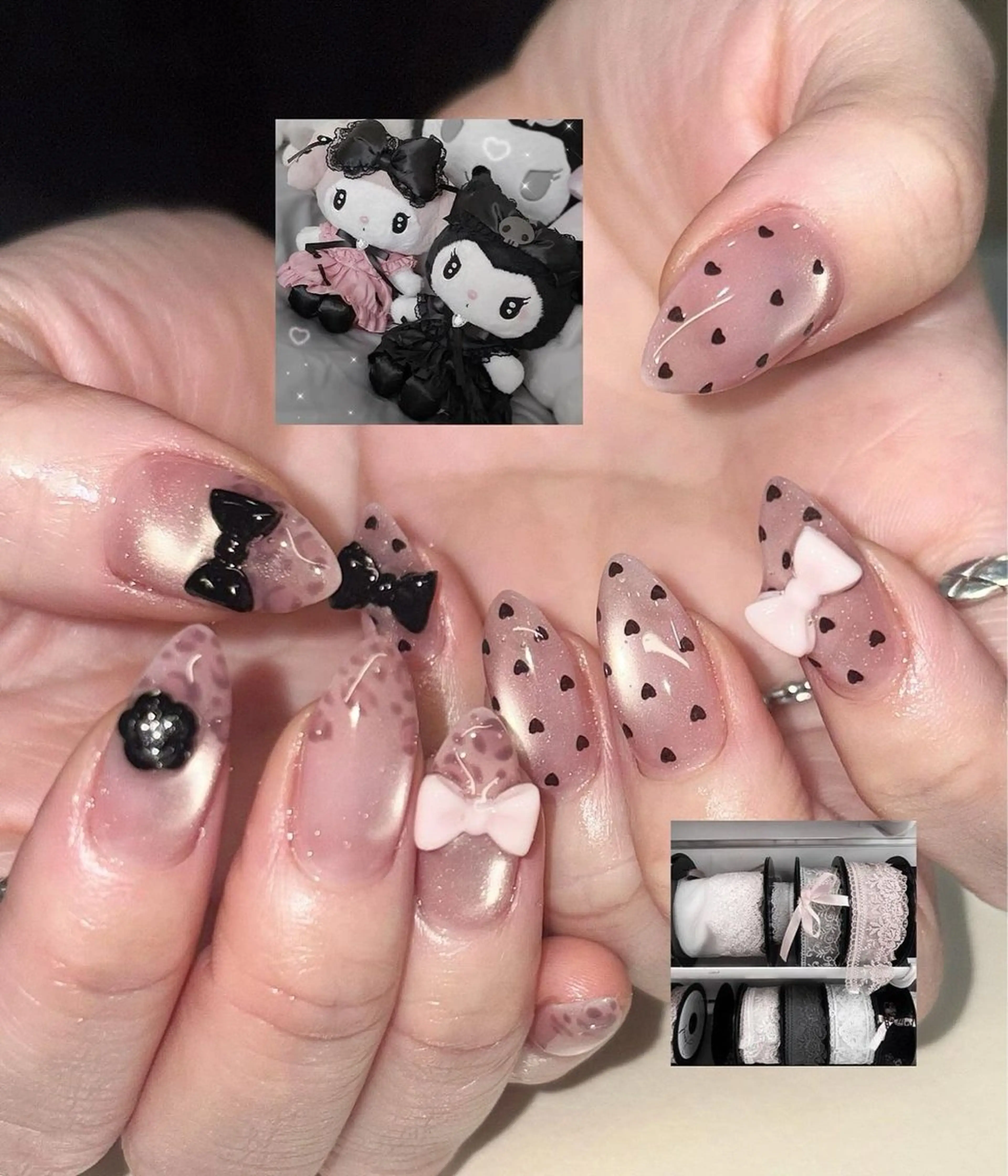 ネイル アートネイル フレンチネイル ジェルネイル マグネットネイル 持ち込み ハンドネイル Ribbonnail salonのネイルデザイン