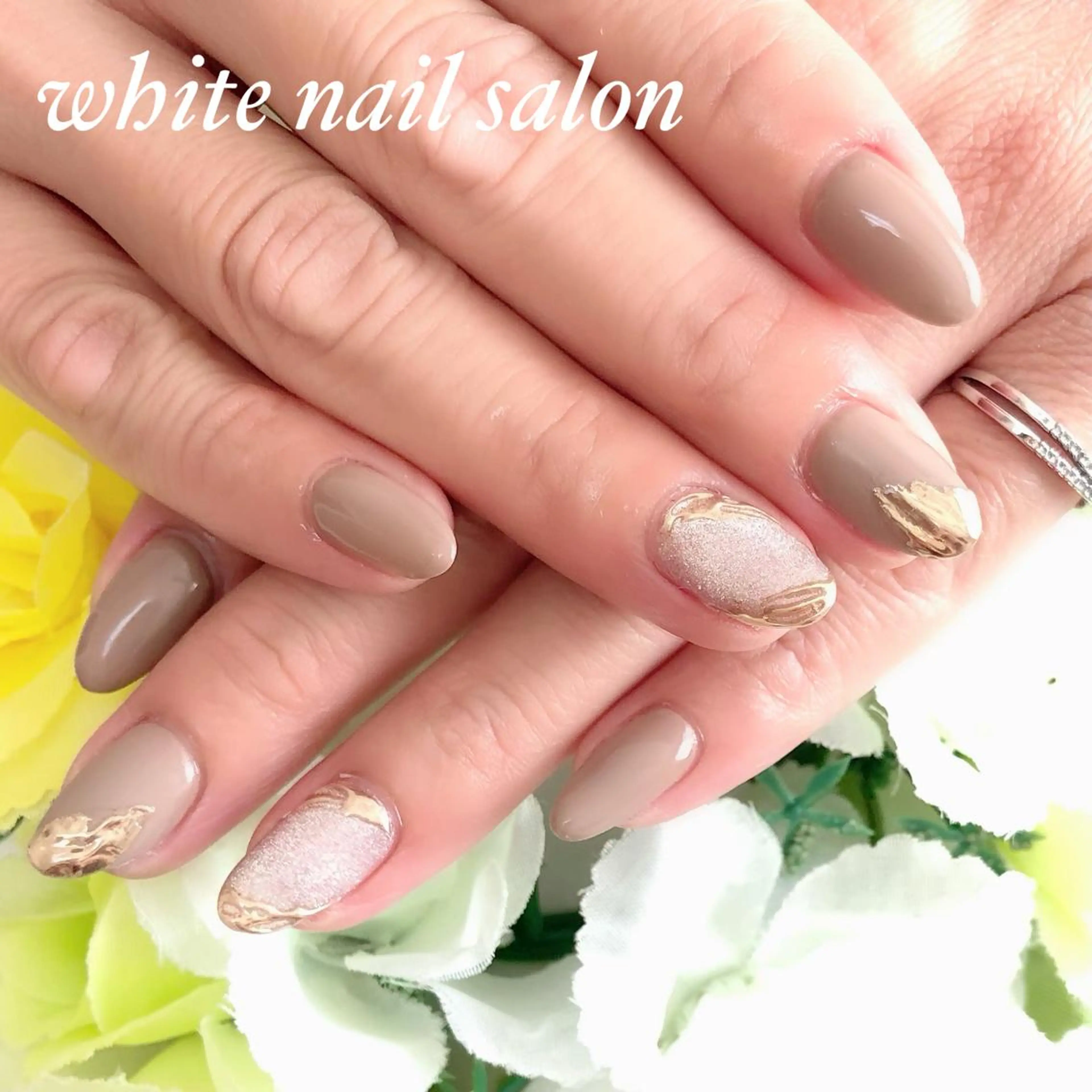 ネイル ジェルネイル ハードジェル 持ち込み ソフトジェル ハンドネイル white nail salonのネイルデザイン