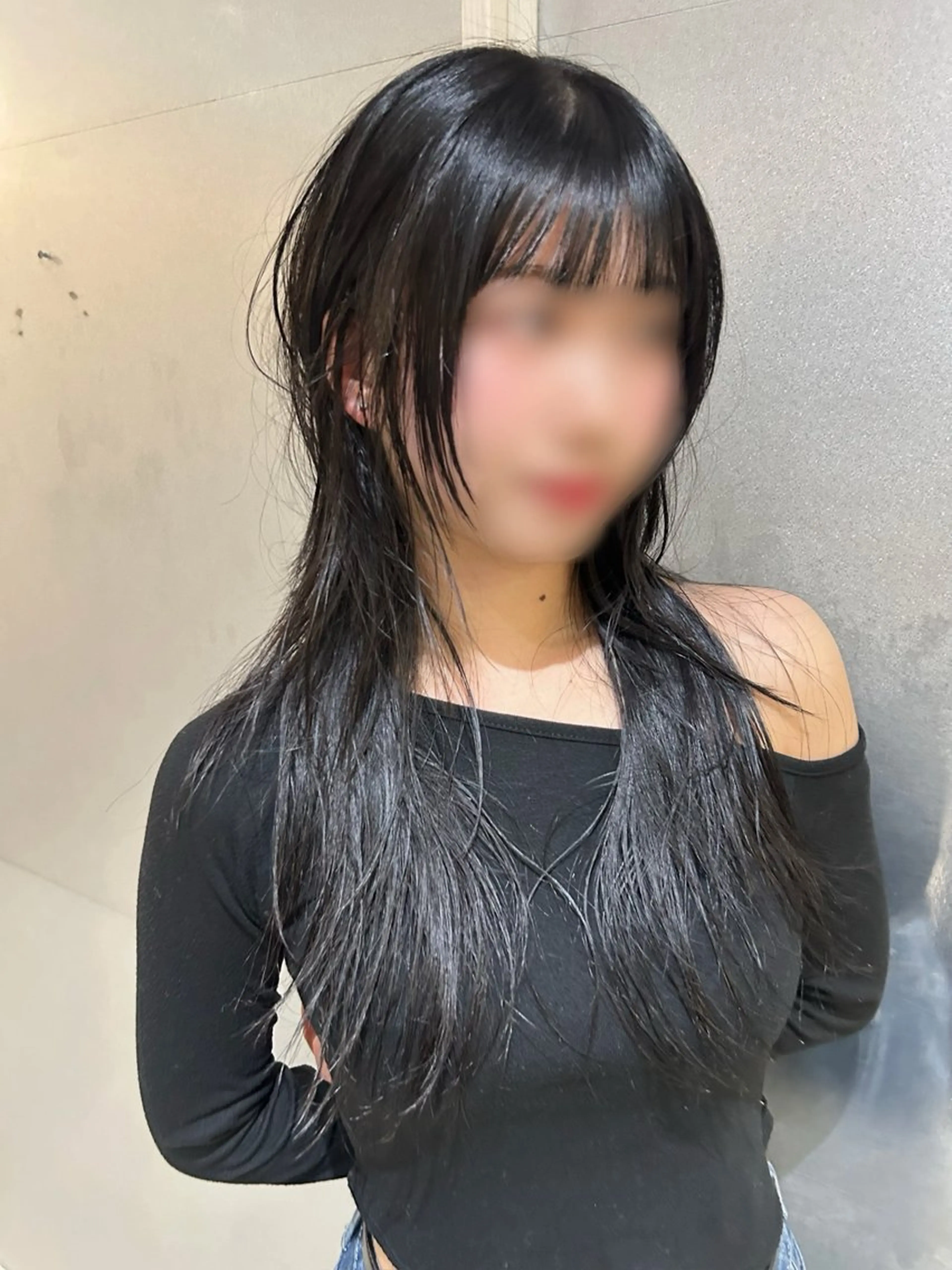 ロング 顔まわりレイヤー 韓国風ヘア レイヤーカット 韓国リアルハッシュ レイヤーカットのヘアスタイル