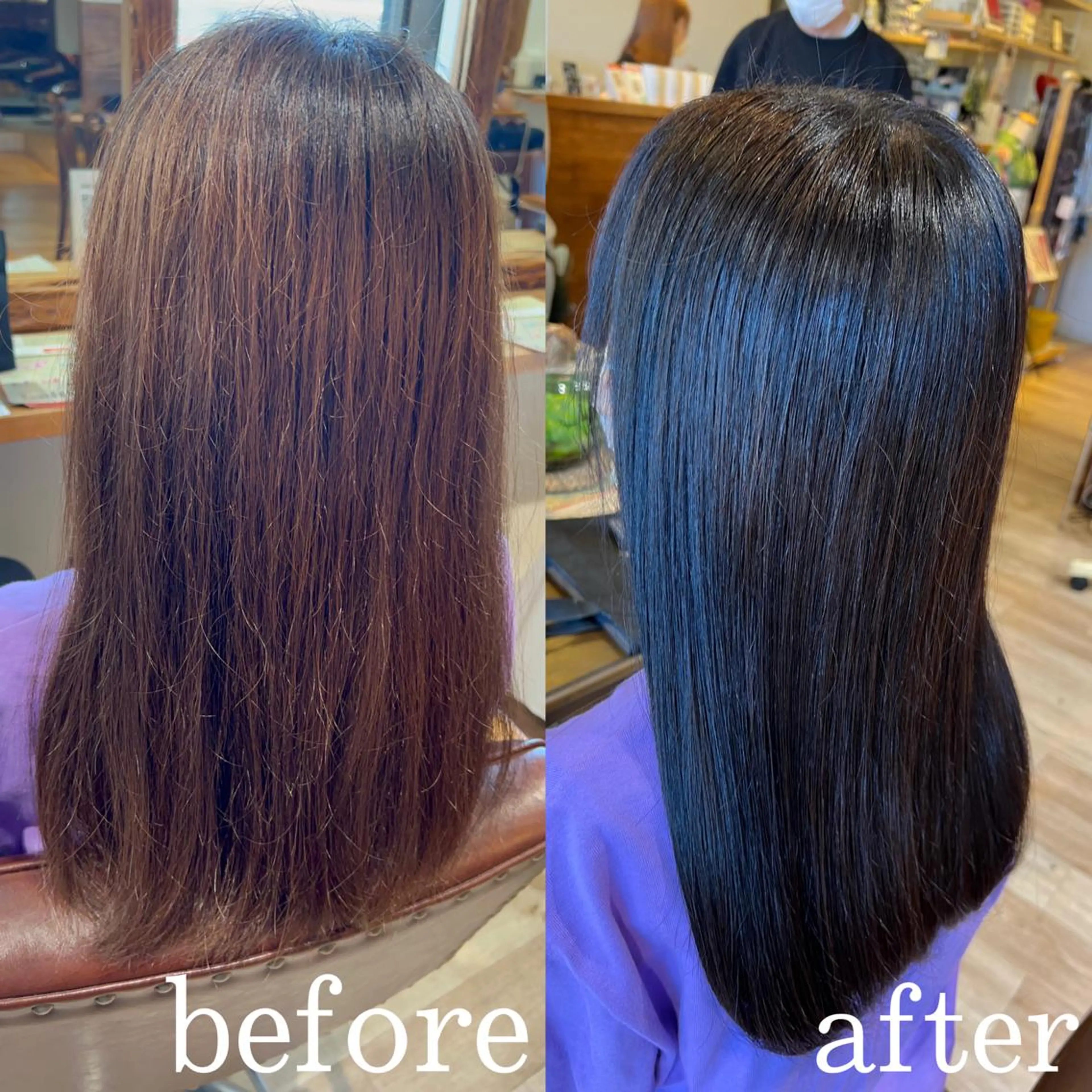 セミロング 髪質改善 トリートメント 暖色ｶﾗｰ/ﾚｲﾔｰ ｶｯﾄ/Yunaのヘアスタイル