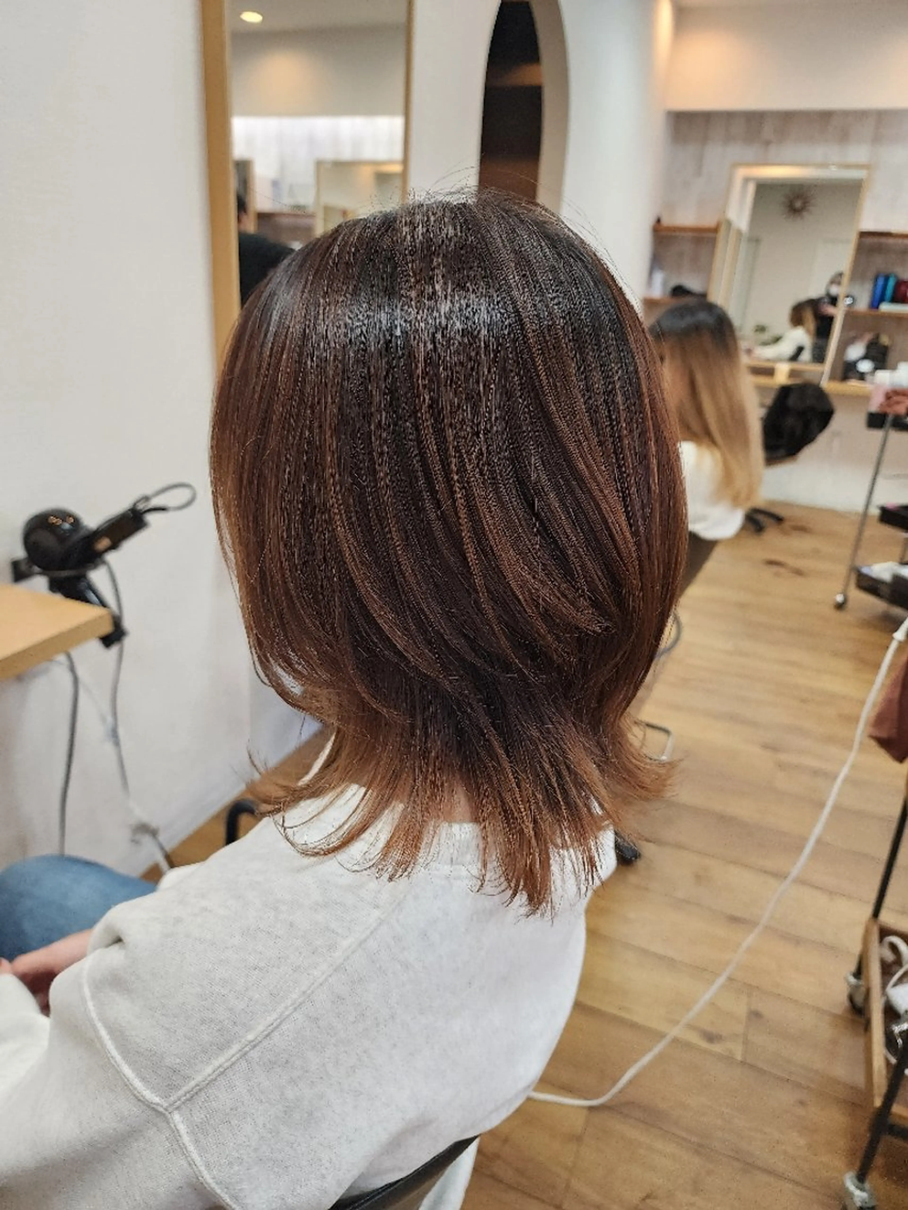 ミディアム ボブ くびれヘア 近森 美帆[モーラ高石店]のヘアスタイル