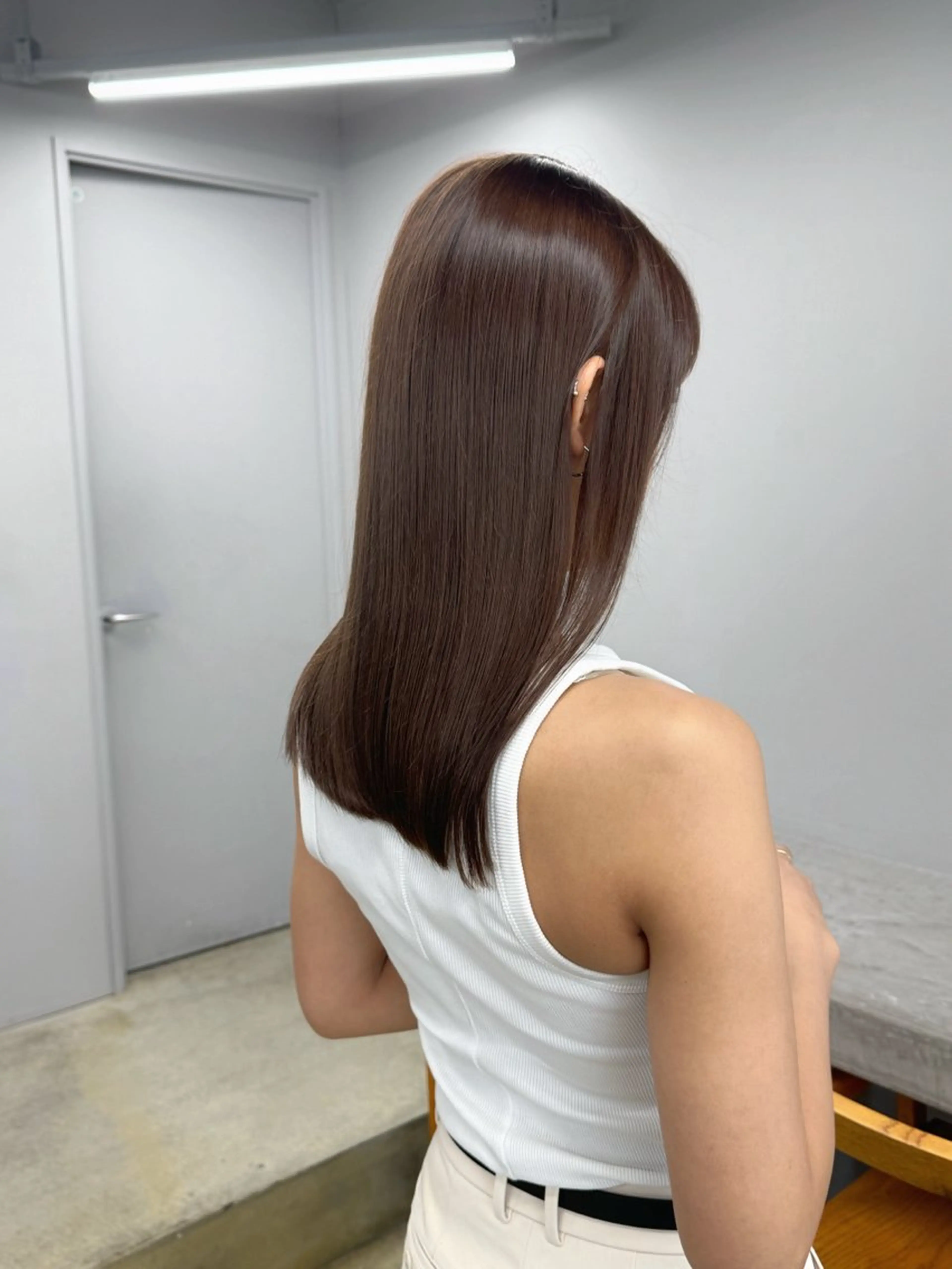 カラー ヘアカラー トリートメント maina/透明感 ベージュ/ブラウンのヘアスタイル